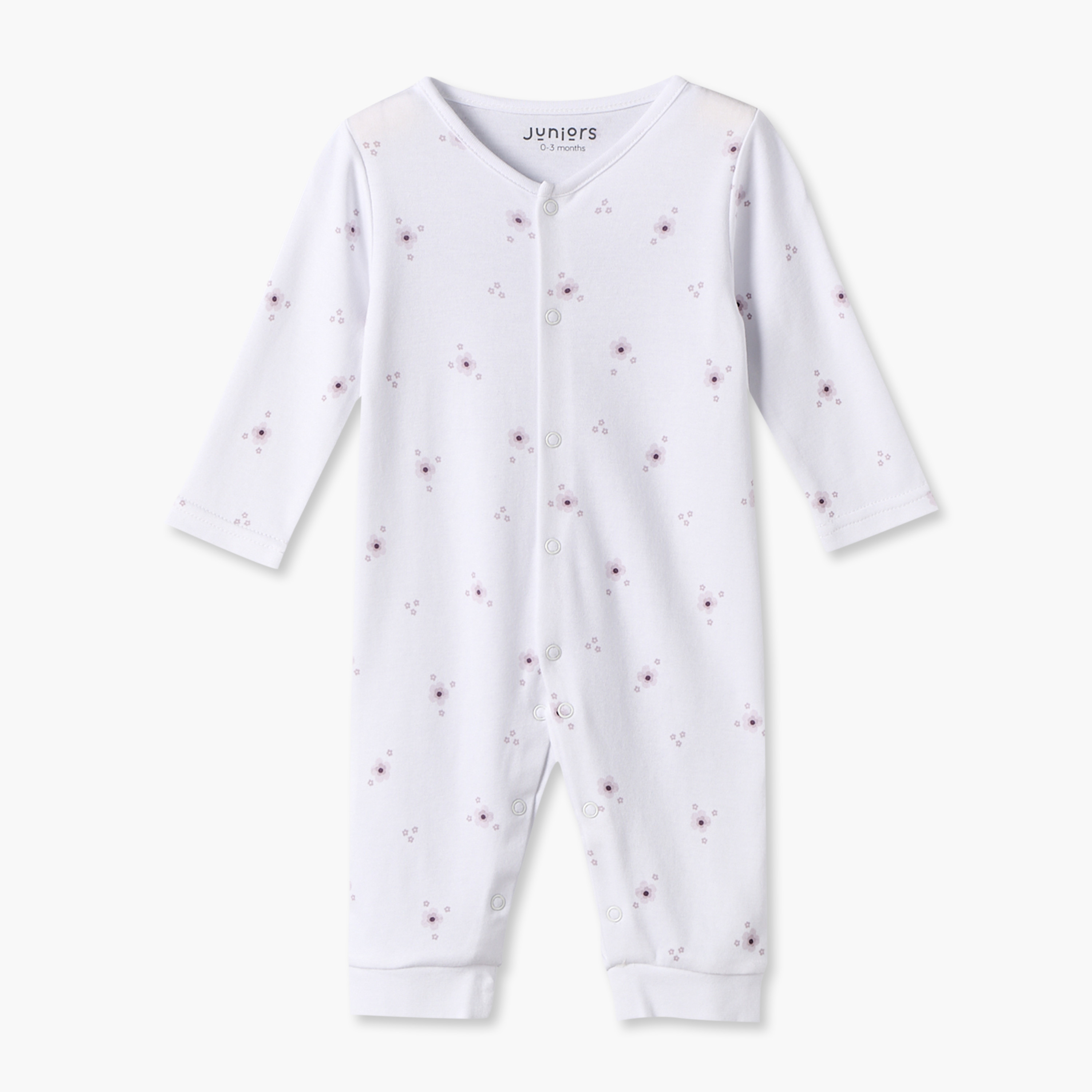 Pack of 3 Juniors Crew Neck Long Sleeves Sleepsuit with Floral Print-baby-girls-clothing-nightwear-sleepsuits-image-6