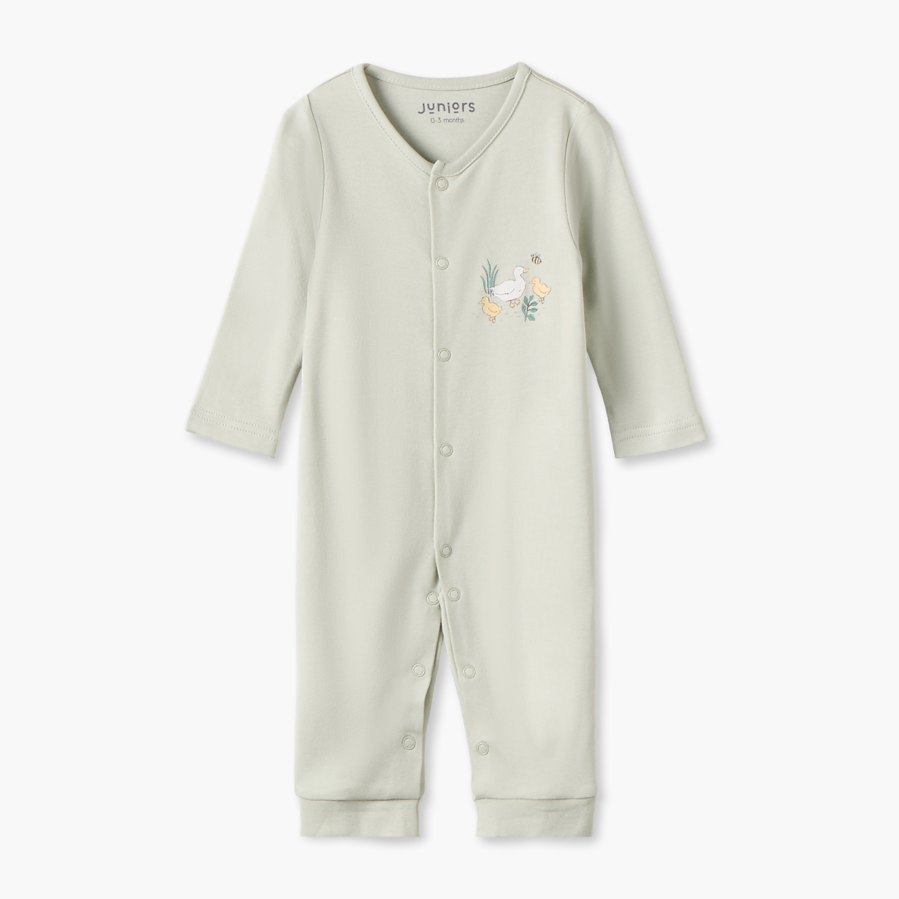 Pack of 3 Juniors Bamboo Round Neck Long Sleeves Sleepsuit with Duck Print-baby-girls-clothing-nightwear-sleepsuits-image-3