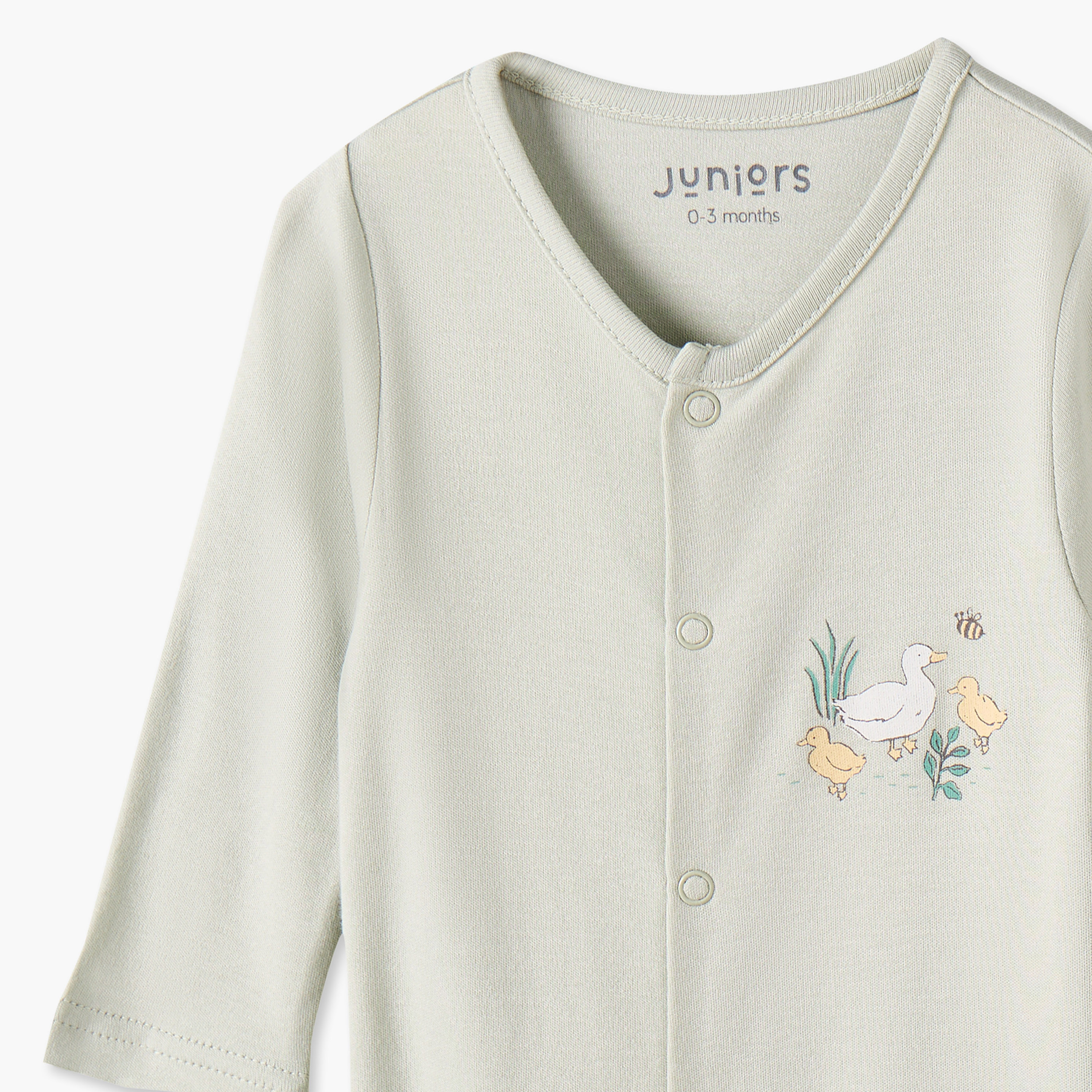 Pack of 3 Juniors Bamboo Round Neck Long Sleeves Sleepsuit with Duck Print-baby-girls-clothing-nightwear-sleepsuits-image-7