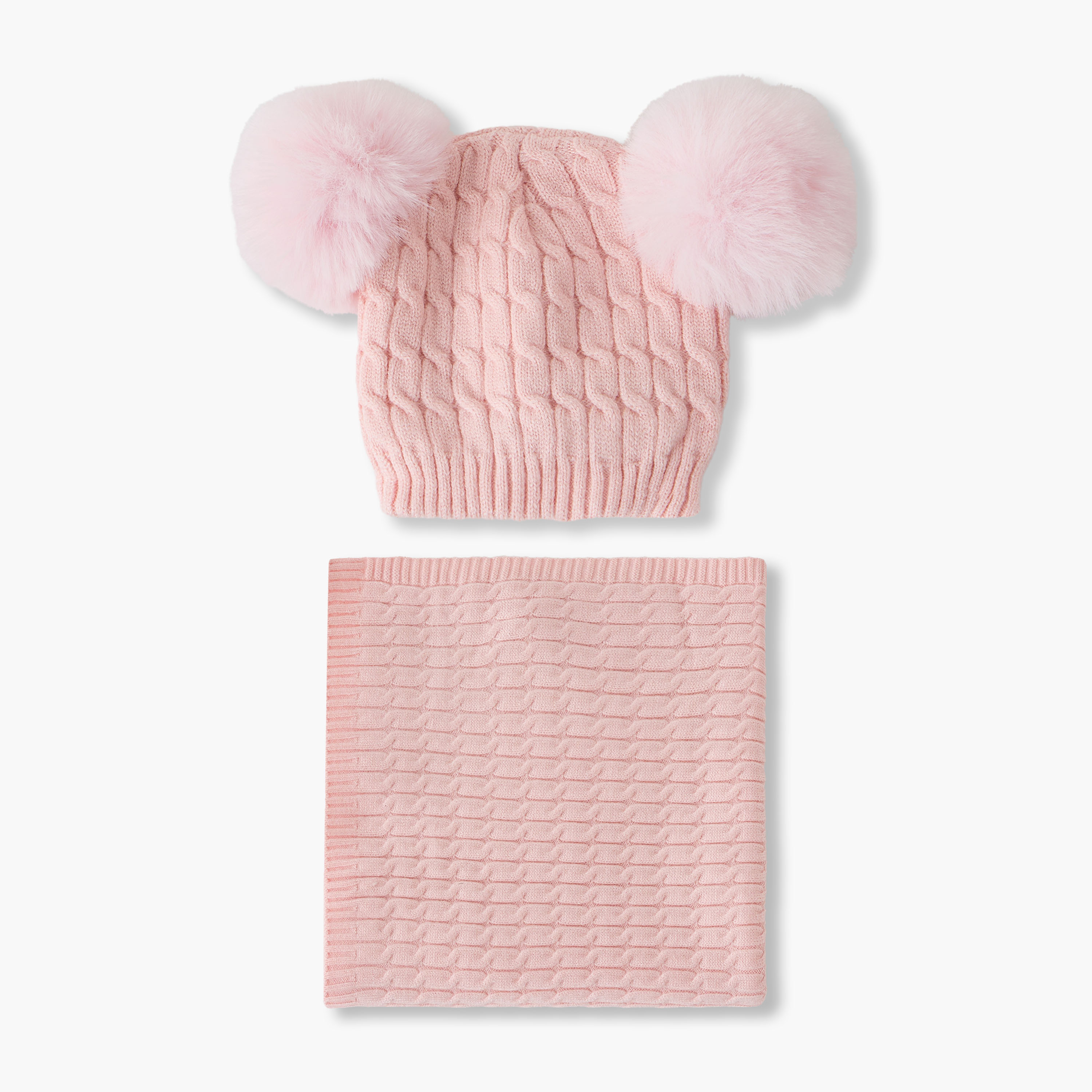 Juniors Beanie Cap and Blanket with Soft Viscose Blend Fabric-baby-girls-accessories-scarves-image-1