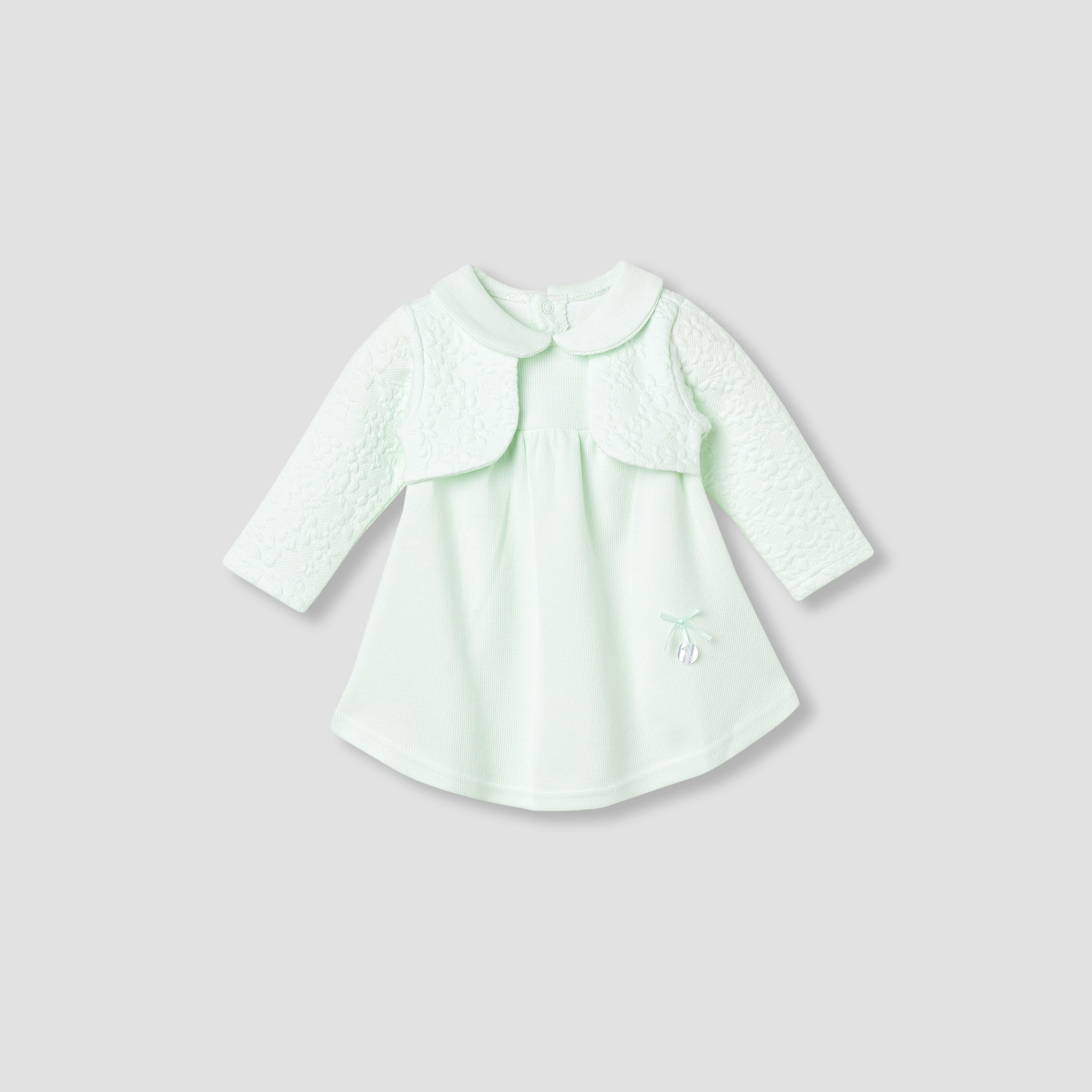 Giggles Girls Dress with Snap Button Closure - Cotton - Long Sleeves - Peter Pan Collar-baby-girls-clothing-dressesandjumpsuits-image-1