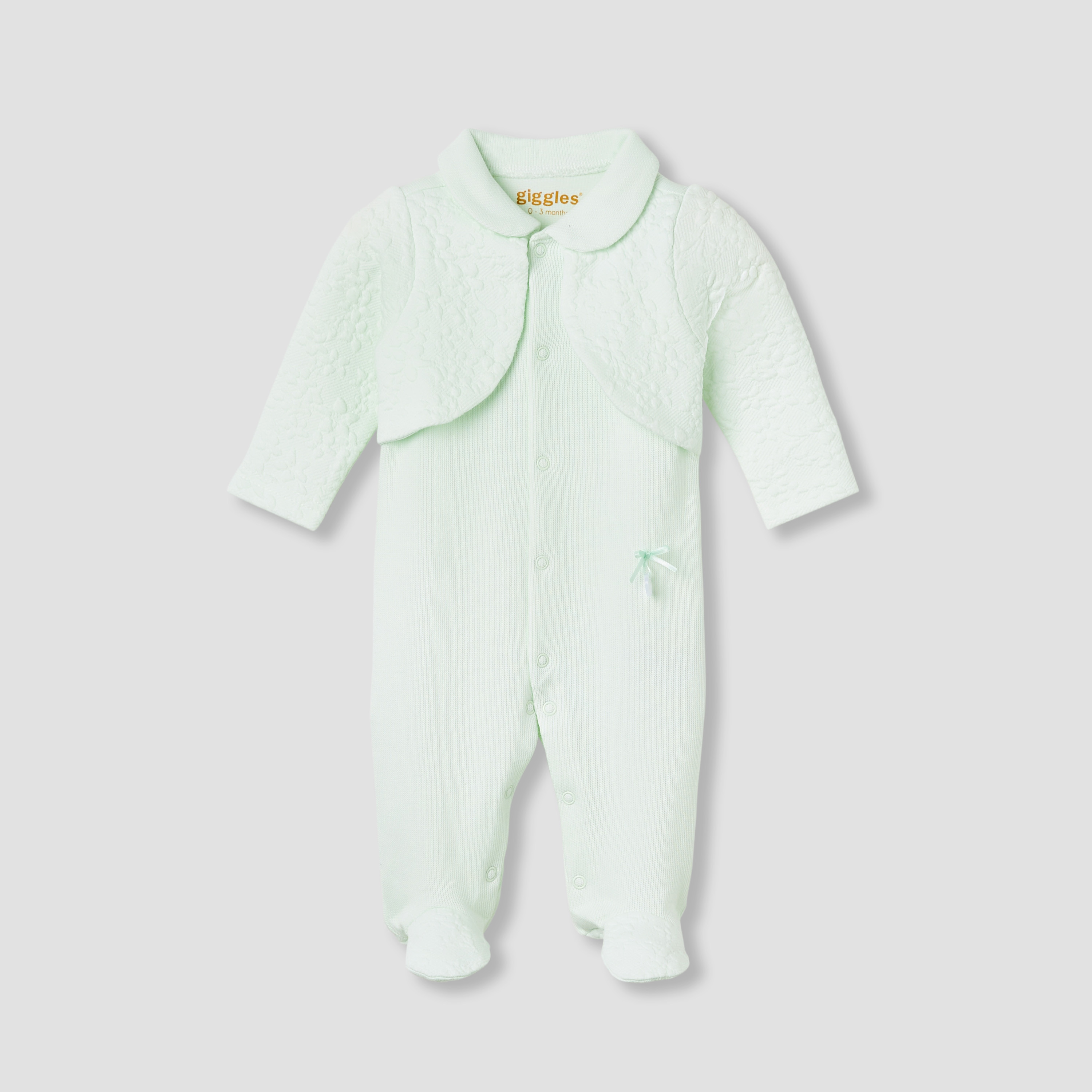 Giggles Collared Neck Sleepsuit with Snap Button Closure - Cotton - Long Sleeves-baby-girls-clothing-nightwear-sleepsuits-image-2