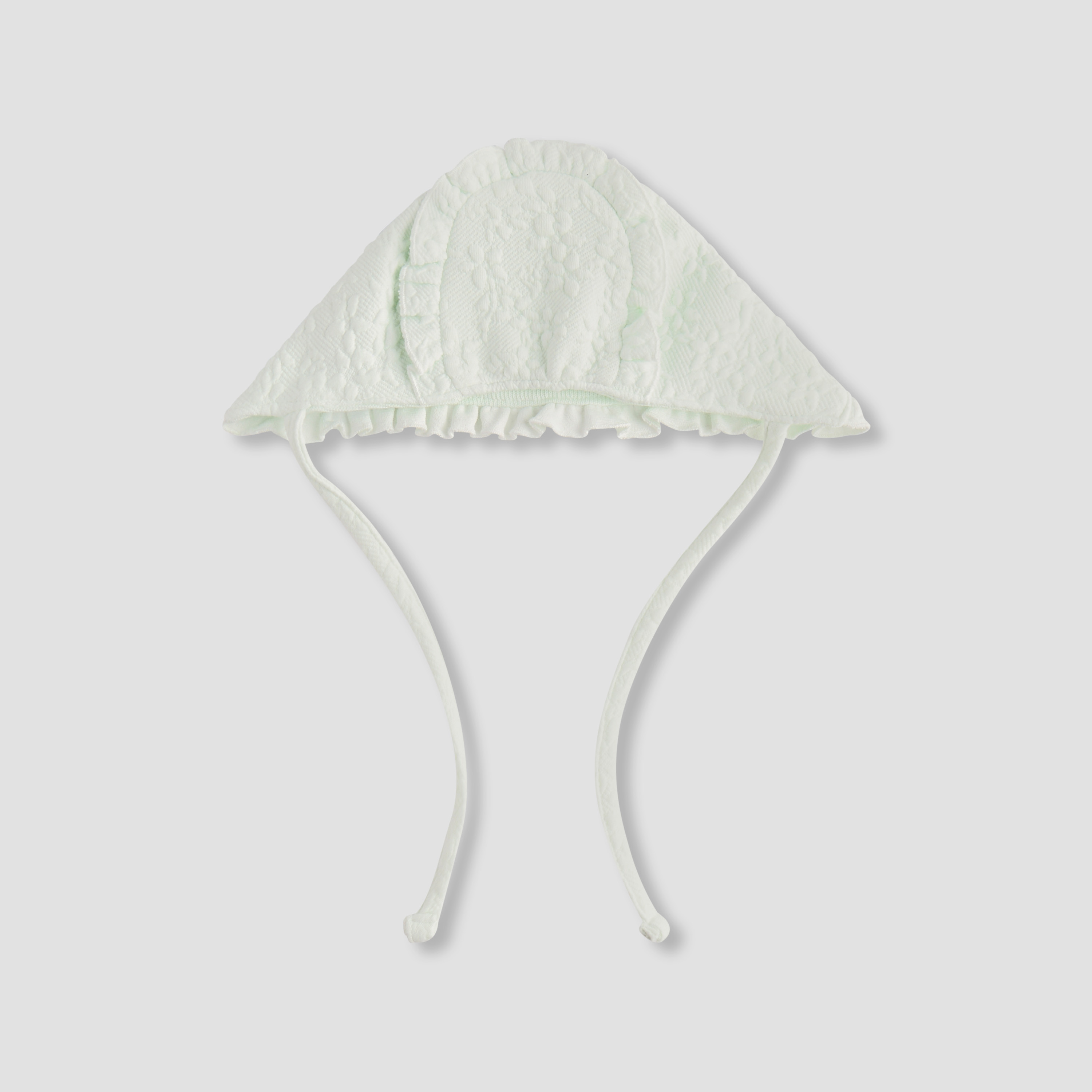Giggles Textured Baby Bonnet with Tie-Ups-baby-girls-accessories-hairaccessories-image-1