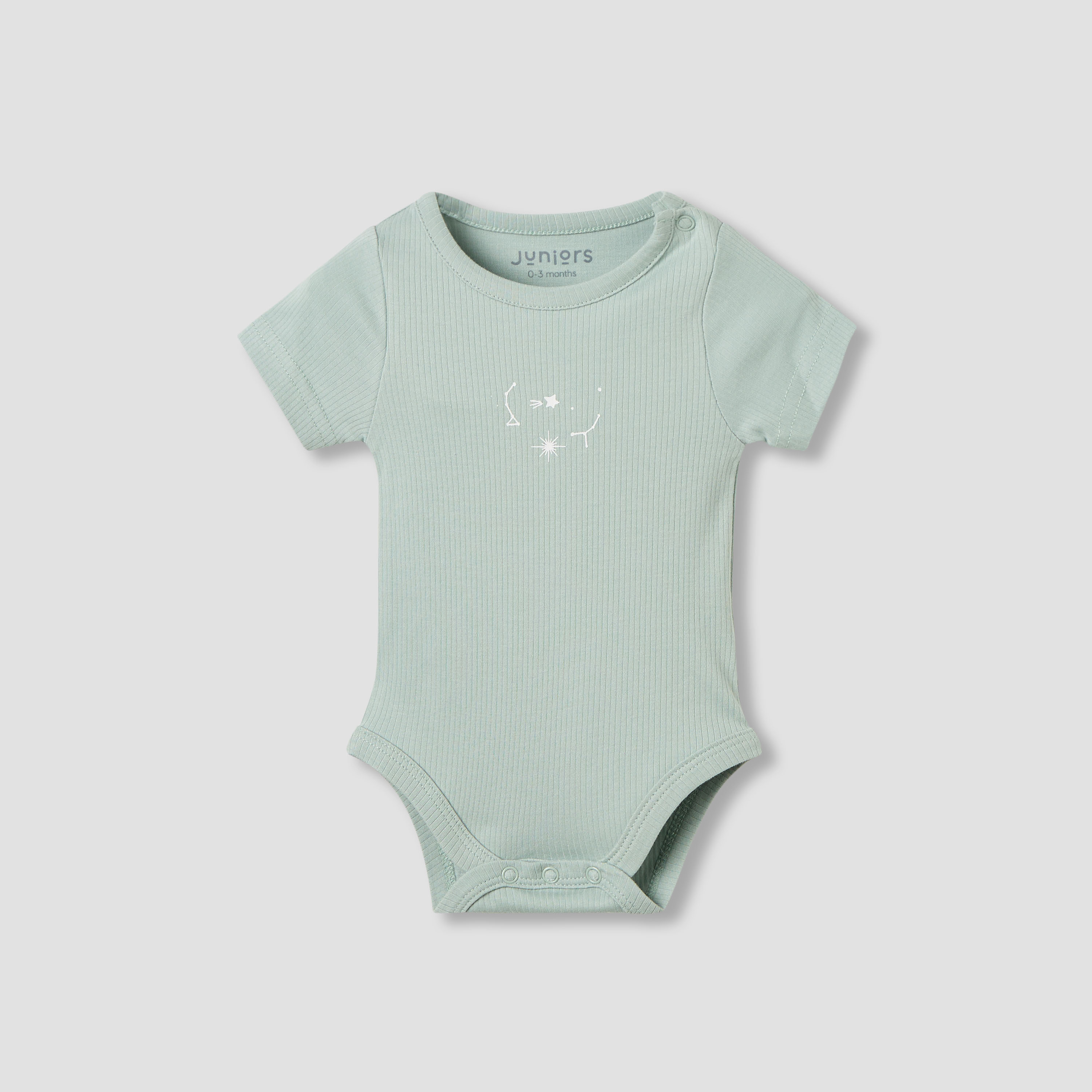 Juniors Round Neck Bodysuit with Snap Button Closure - Short Sleeves - Set of 2-baby-boys-clothing-bodysuits-image-2
