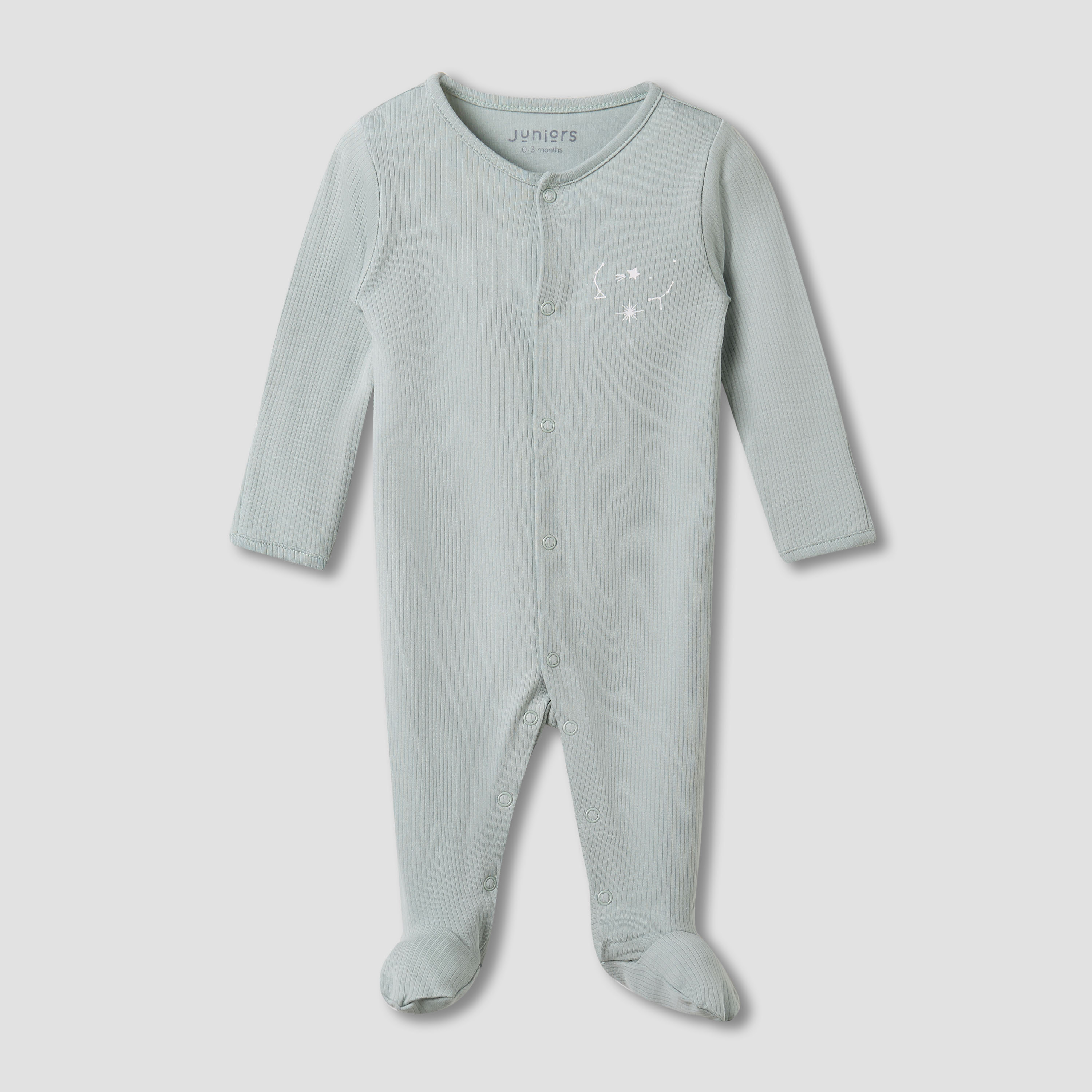Juniors Round Neck Sleepsuit with Snap Button Closure - Long Sleeves - Set of 2-baby-boys-clothing-nightwear-sleepsuits-image-2
