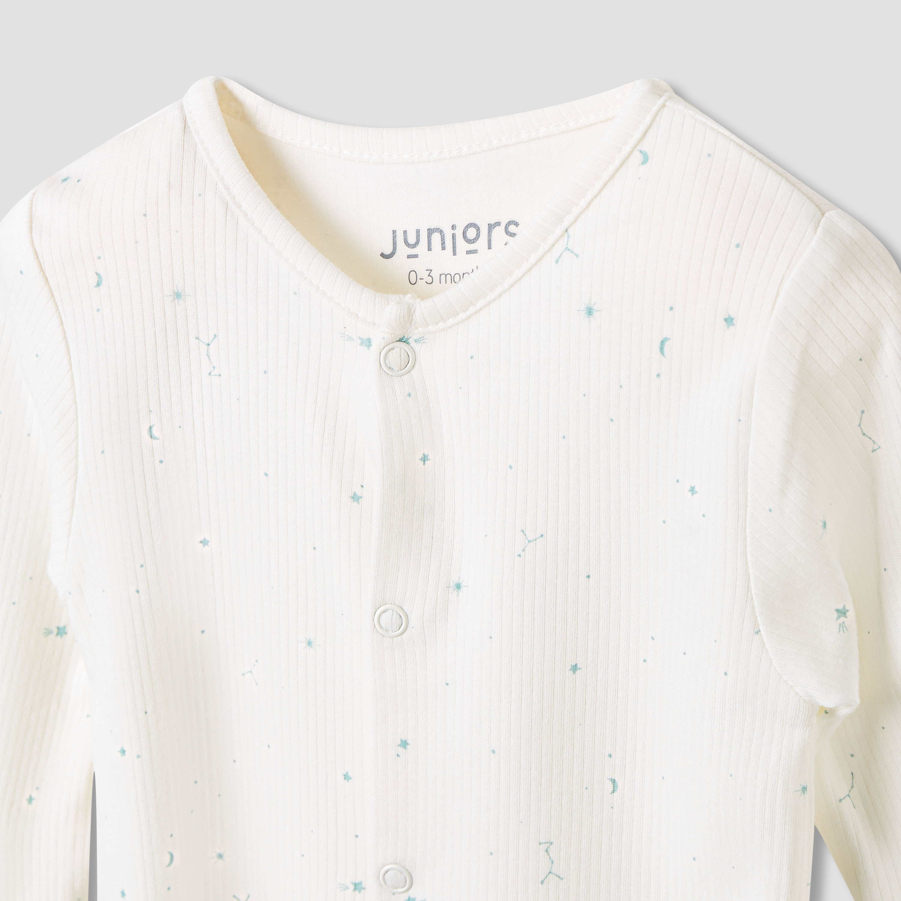 Juniors Round Neck Sleepsuit with Snap Button Closure - Long Sleeves - Set of 2-baby-boys-clothing-nightwear-sleepsuits-image-4