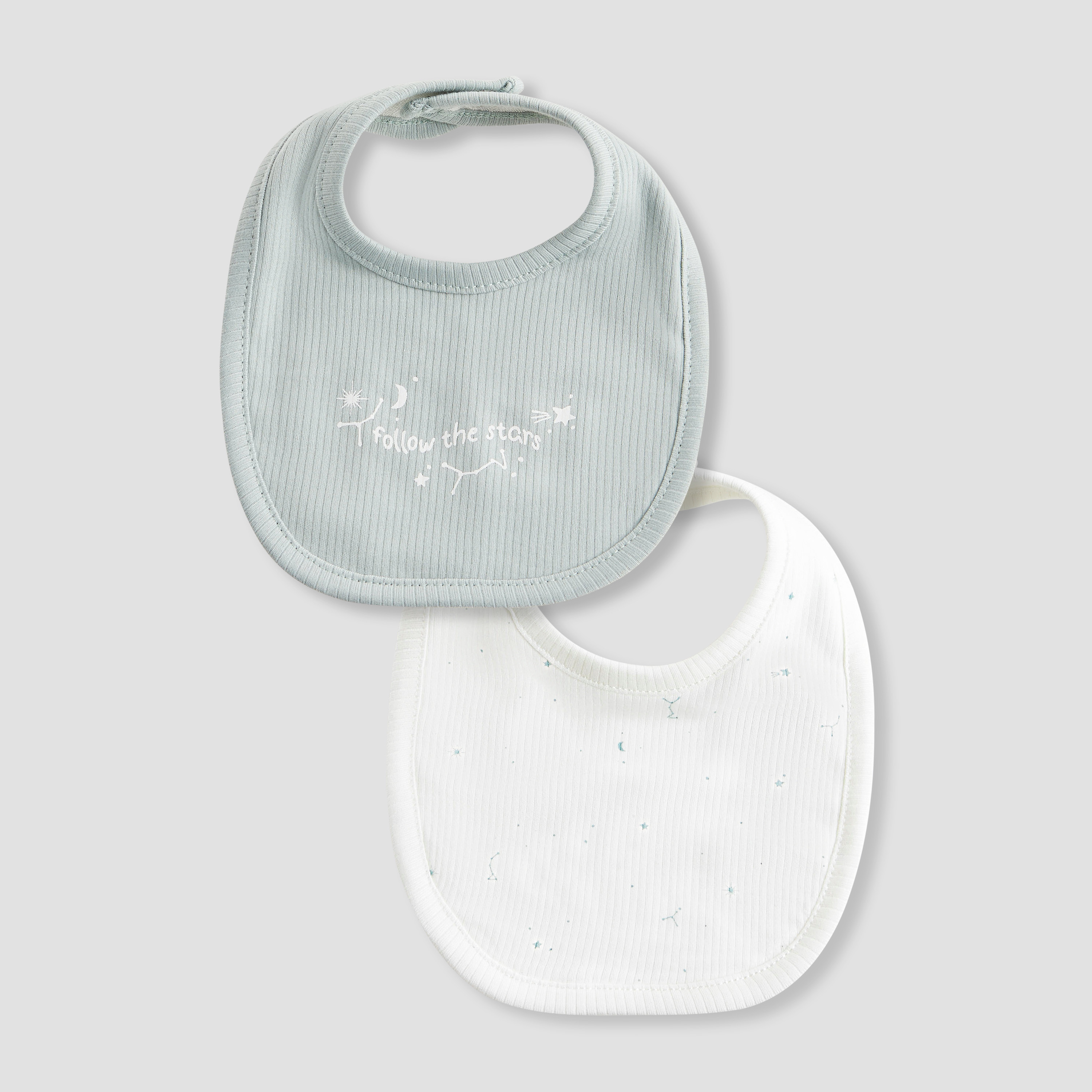 مرايل أطفال من مزيج القطن بزر إغلاق كباس من جونيورز - طقم من قطعتين-baby-feeding-bibs-image-6