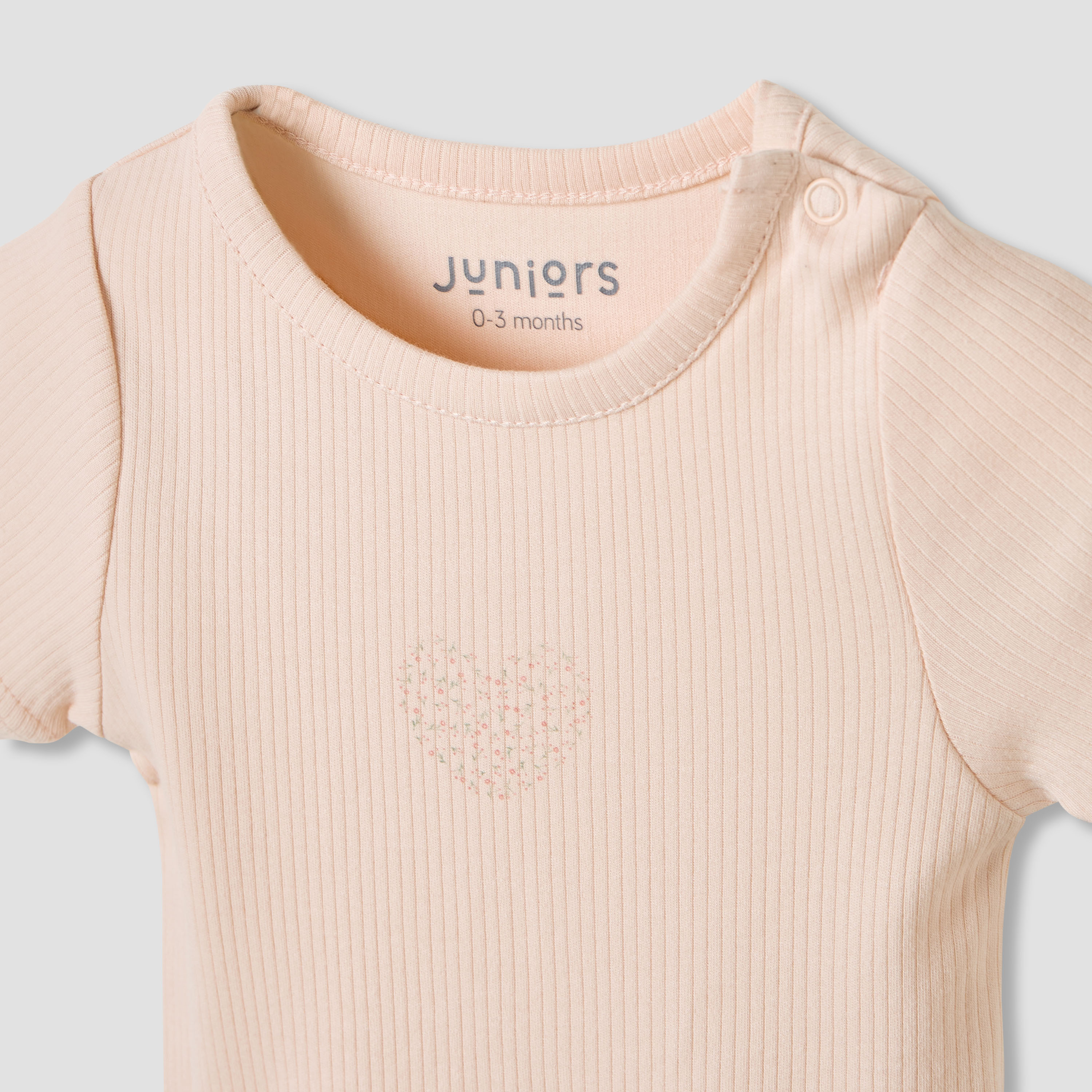 Juniors Round Neck Bodysuit with Snap Button Closure - Short Sleeves - Set of 2-baby-girls-clothing-bodysuits-image-4