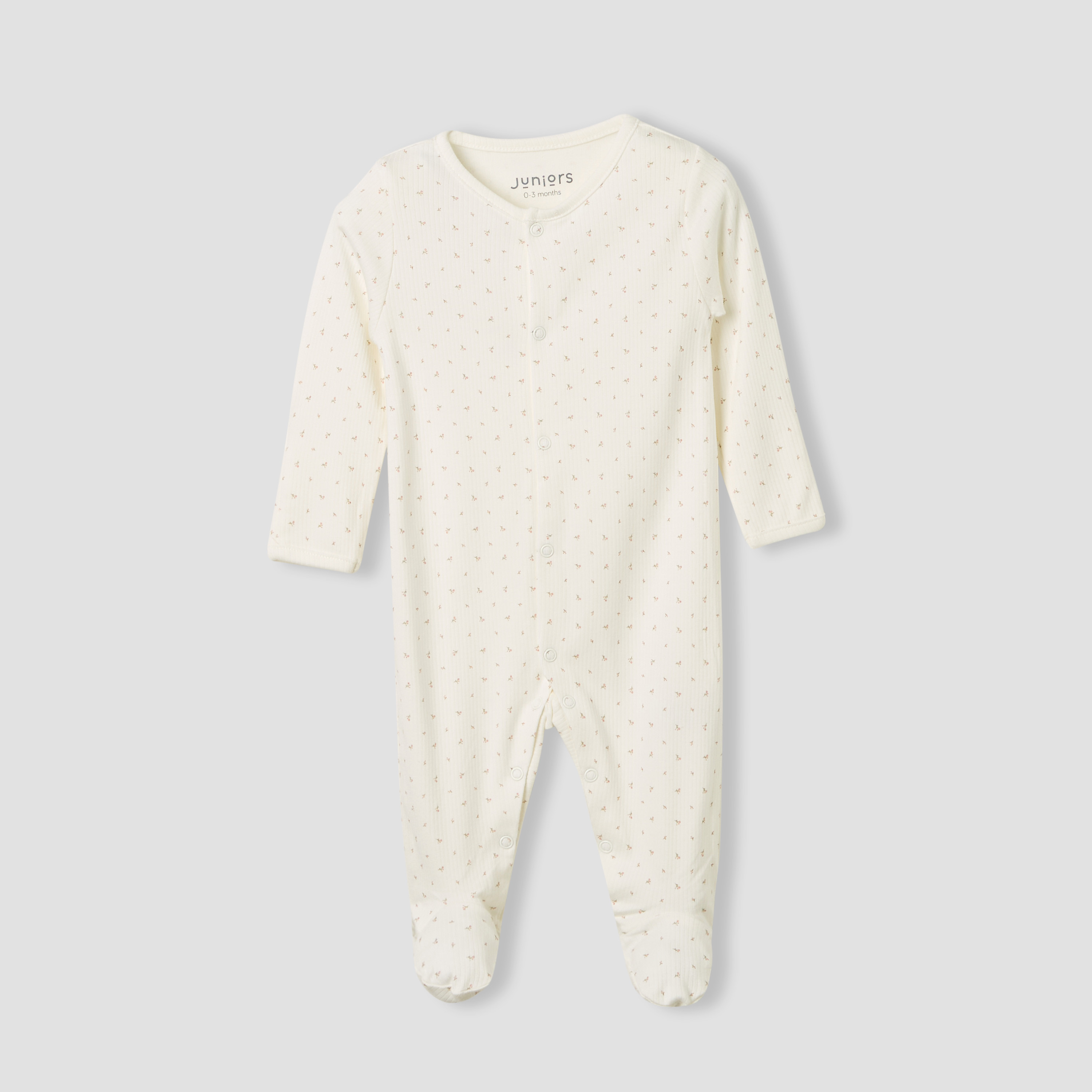 Juniors Round Neck Sleepsuit with Snap Button Closure - Long Sleeves - Set of 2-baby-girls-clothing-nightwear-sleepsuits-image-3