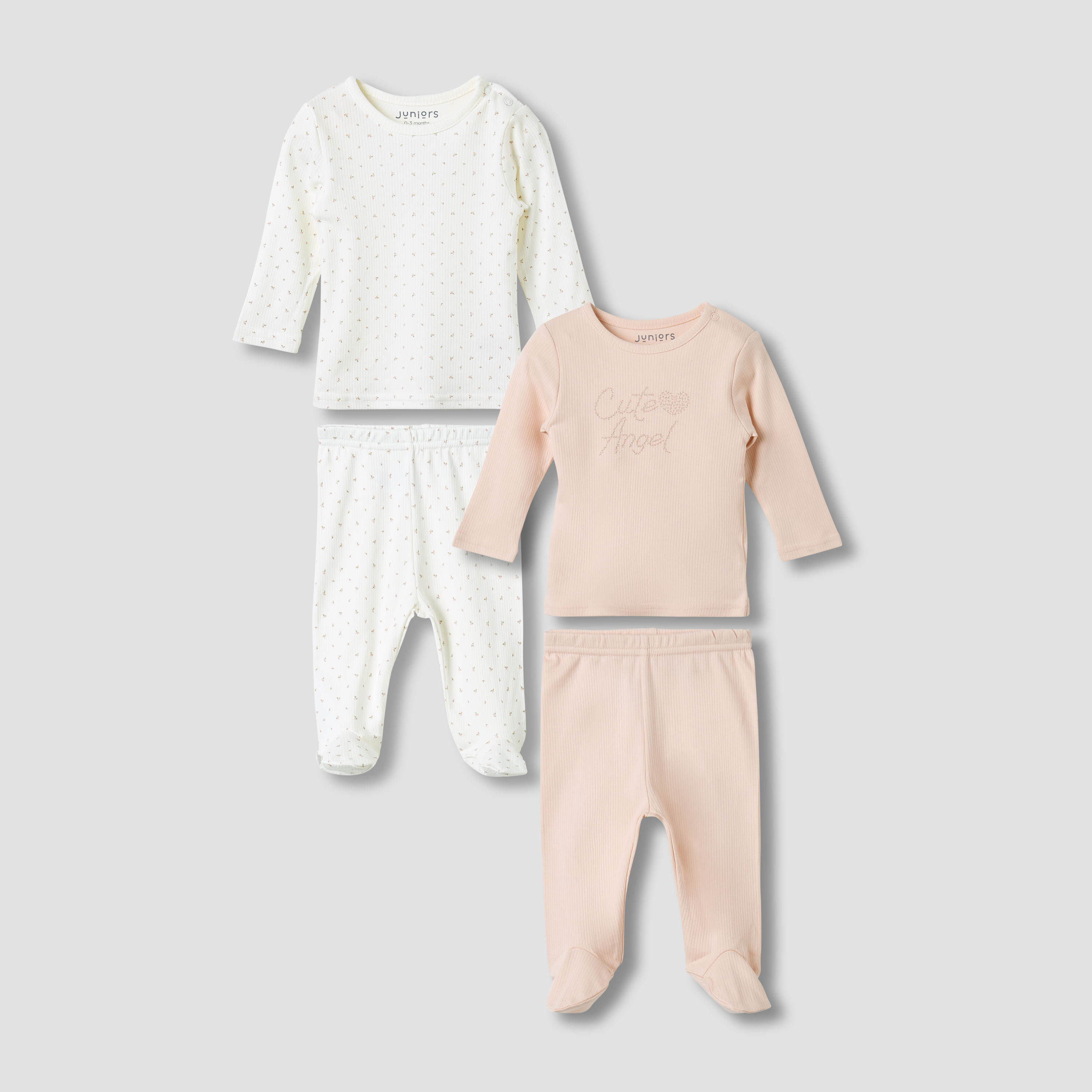 Juniors Pyjama Set with Snap Button Closure - Long Sleeves - Round Neck- Set of 2-baby-girls-clothing-nightwear-pyjamasets-image-1