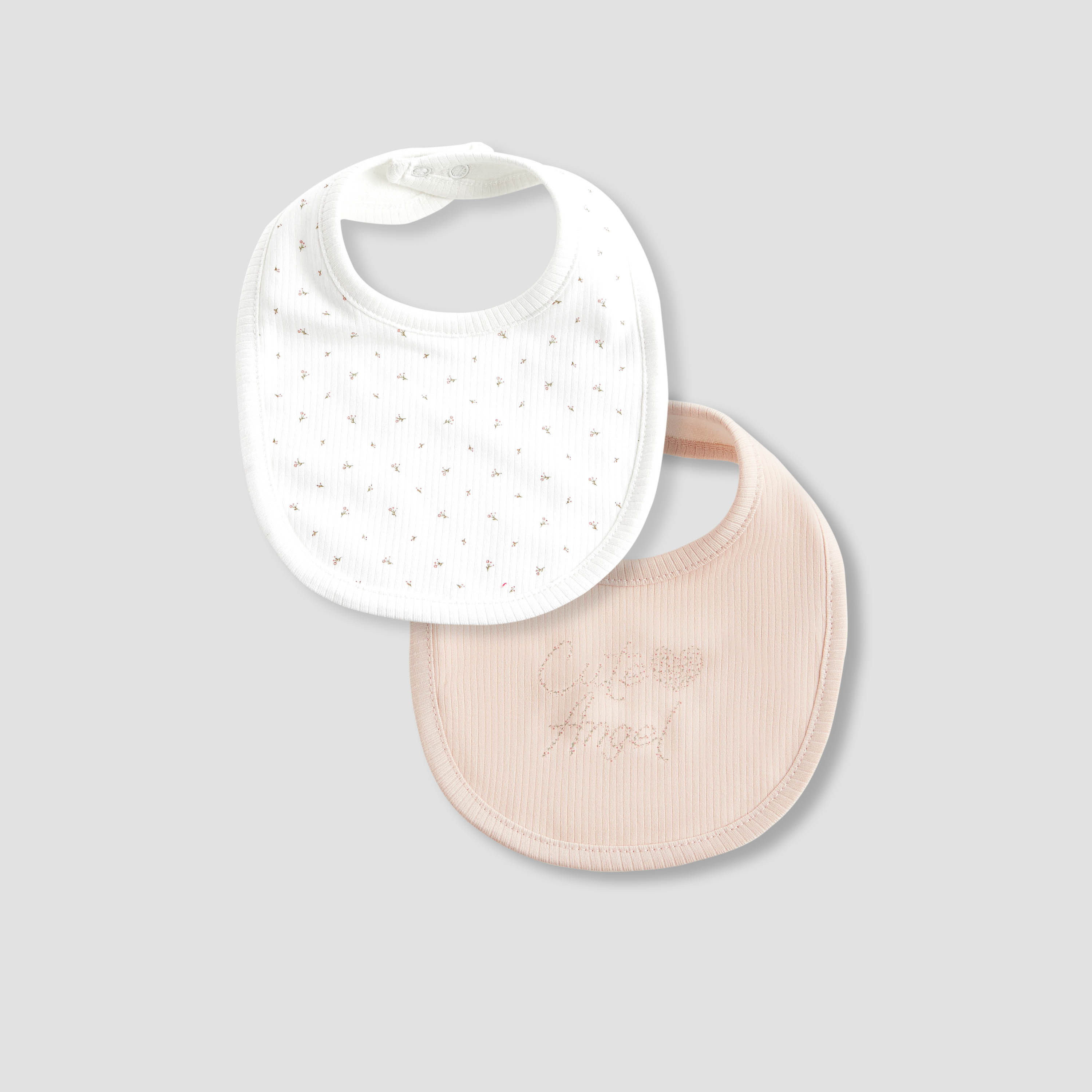 Juniors Baby Bib with Snap Button Closure - Cotton Blend - Set of 2-baby-feeding-bibs-image-1