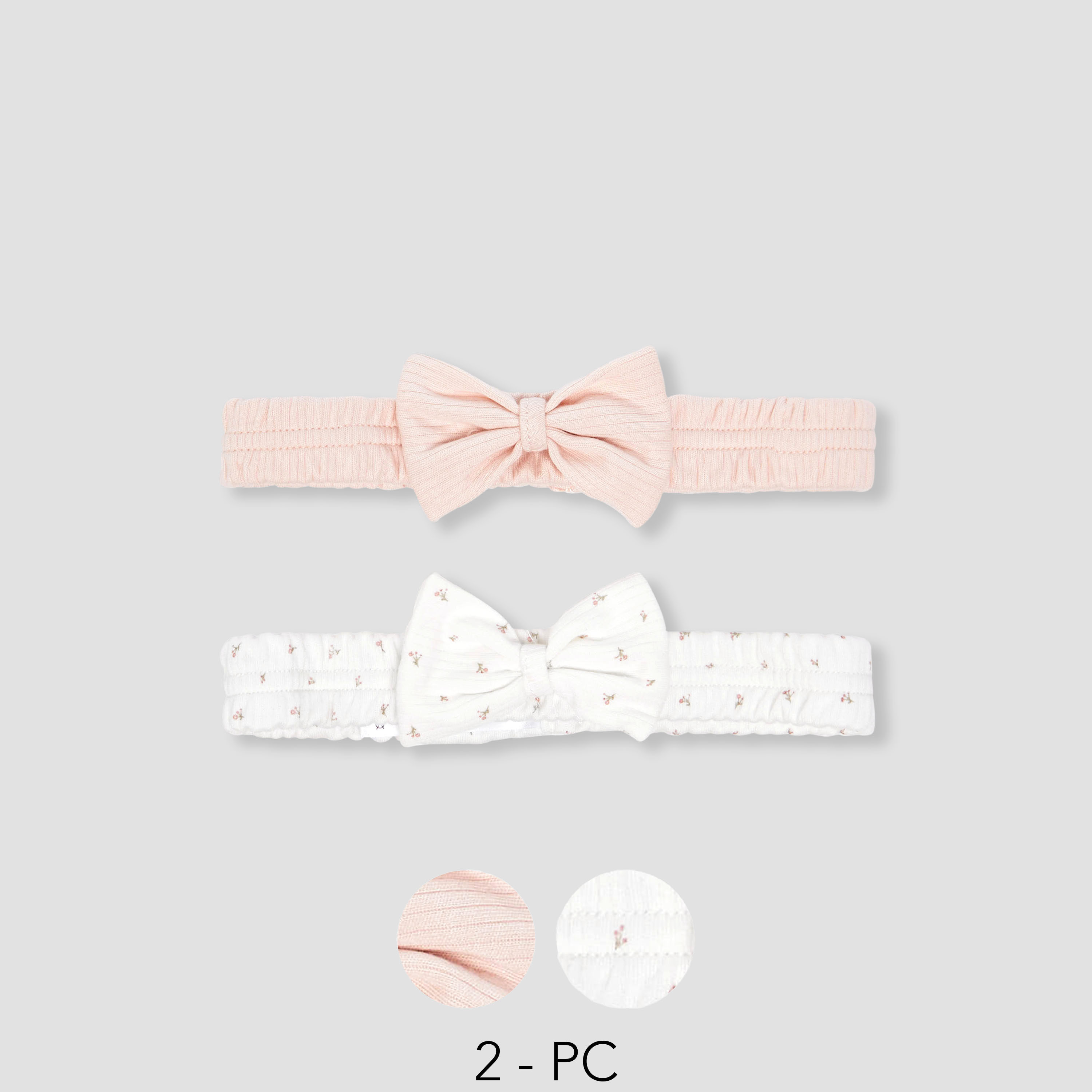 Juniors Girls Hairband with Bow Accent - Cotton Blend - Set of 2-baby-girls-accessories-hairaccessories-image-1