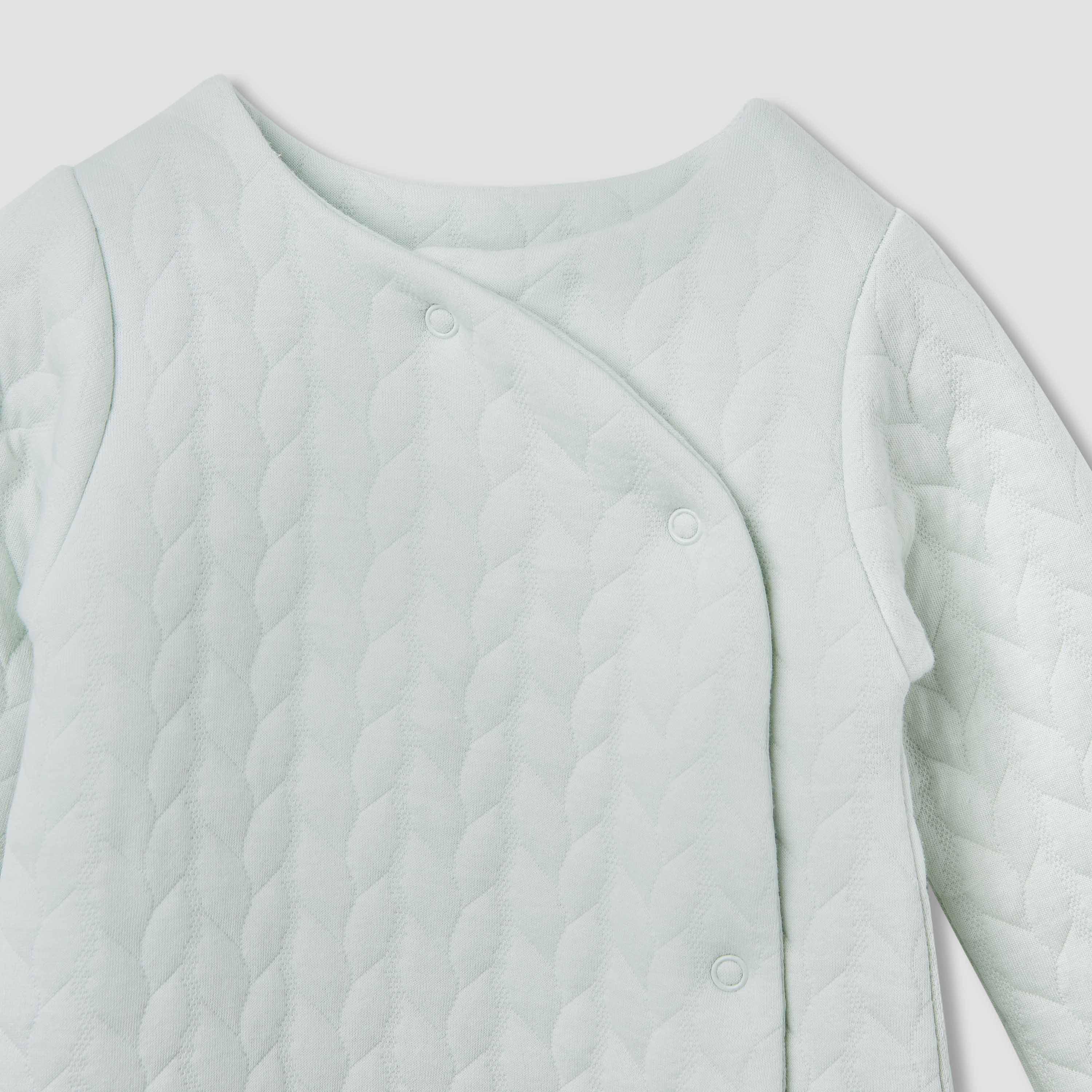 Juniors Jacquard Textured Sleepsuit with Long Sleeves-baby-girls-clothing-nightwear-sleepsuits-image-3