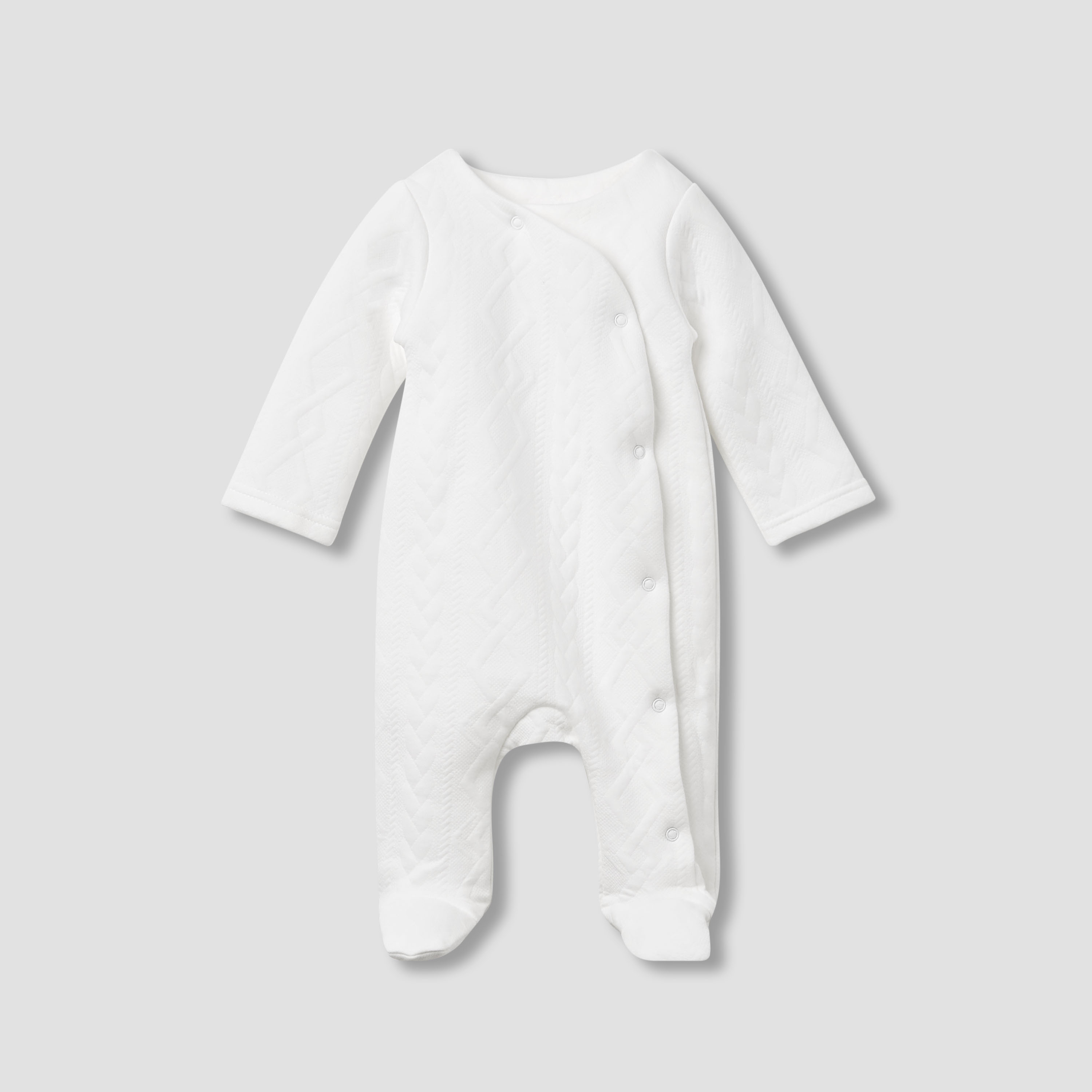 بدلة نوم جاكار بارزة الملمس بأكمام طويلة من جونيورز-baby-girls-clothing-nightwear-sleepsuits-image-5