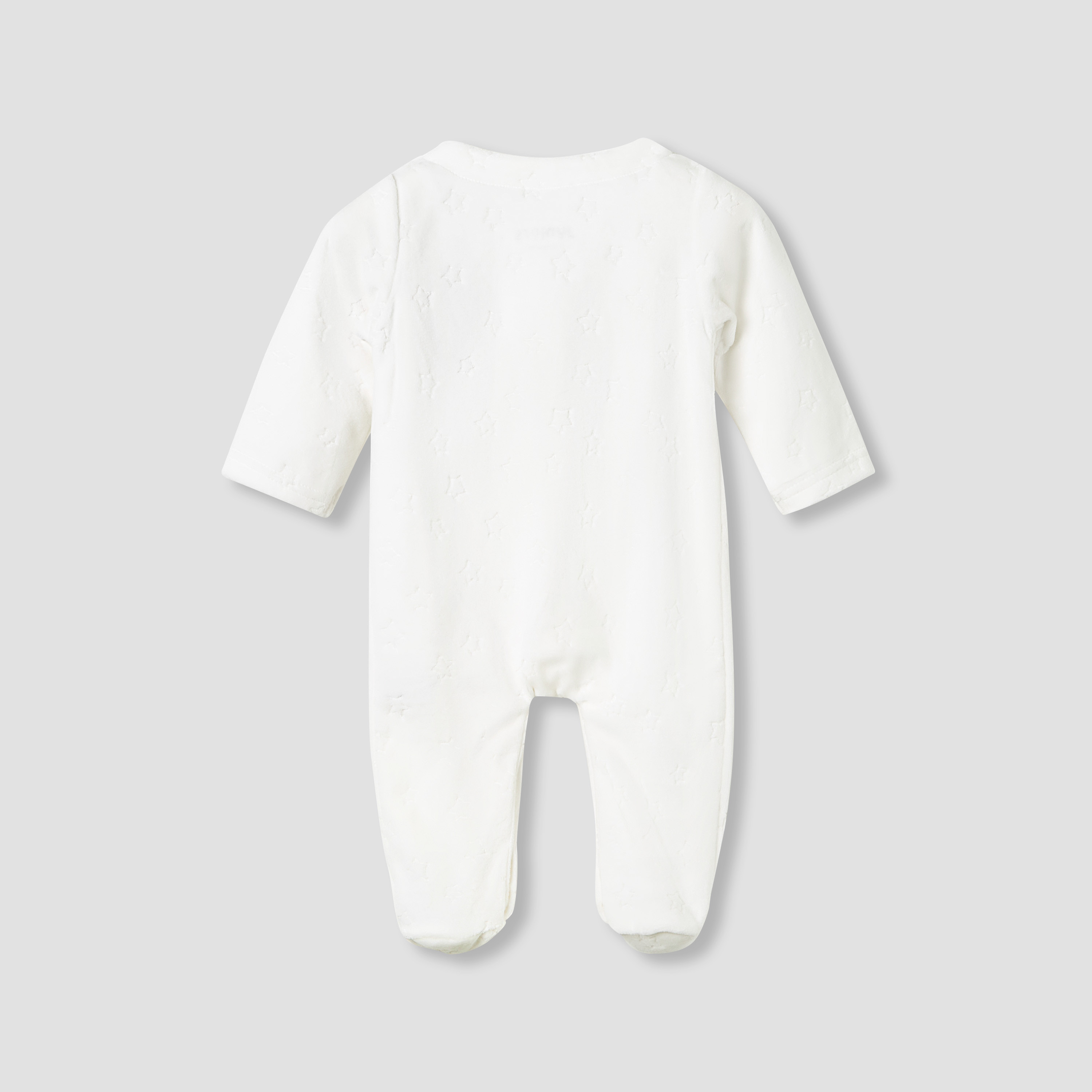 Juniors Crew Neck Sleepsuit with Floral Embroidery - Cotton Blend - Long Sleeves-baby-girls-clothing-nightwear-sleepsuits-image-2