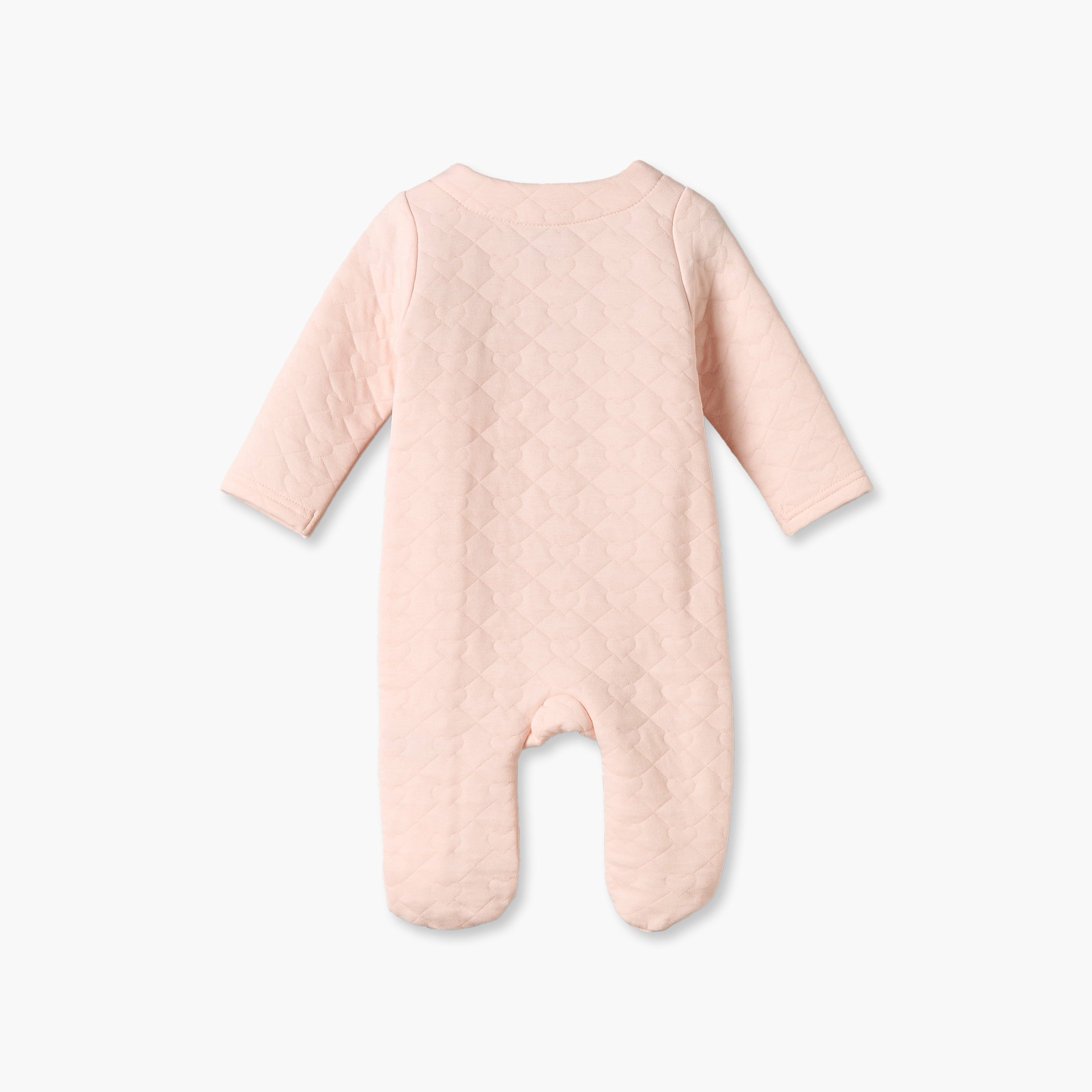 Juniors Cotton Round Neck Long Sleeves Sleepsuit with Padded Detail-baby-girls-clothing-nightwear-sleepsuits-image-3