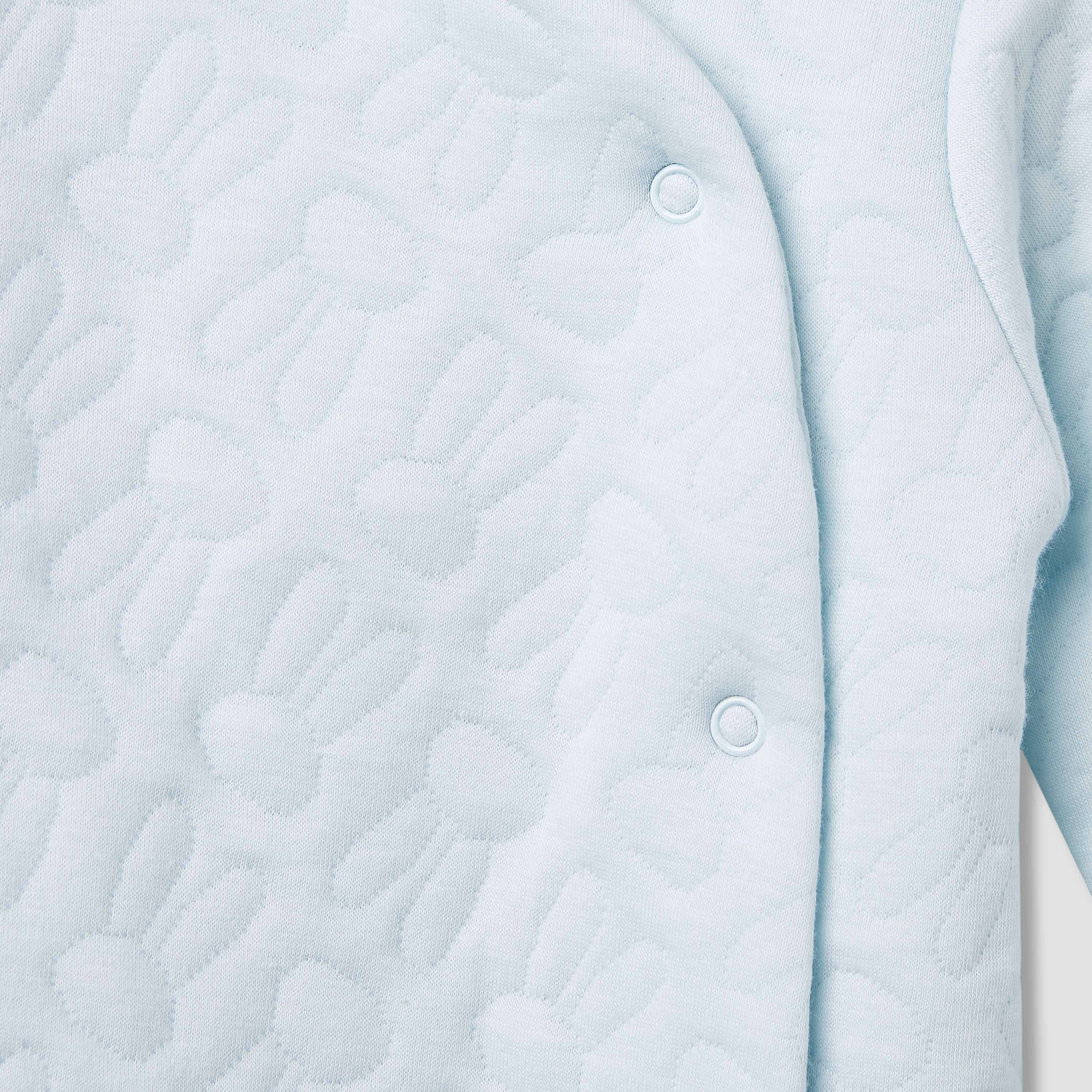 بدلة نوم جاكار مبطنة بأكمام طويلة وتزيينات أرنب من جونيورز-baby-boys-clothing-winterwear-sleepsuits-image-2