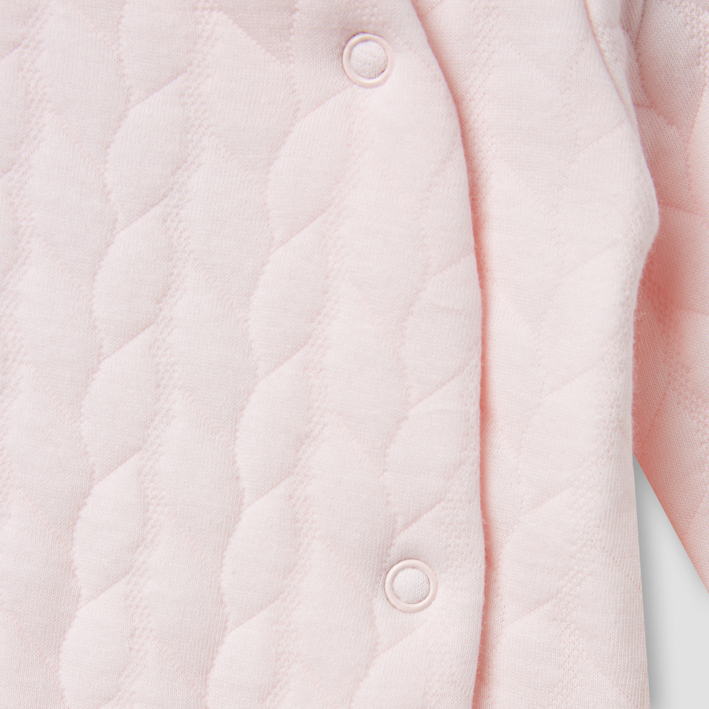 Juniors Jacquard Textured Sleepsuit with Long Sleeves-baby-girls-clothing-nightwear-sleepsuits-image-4