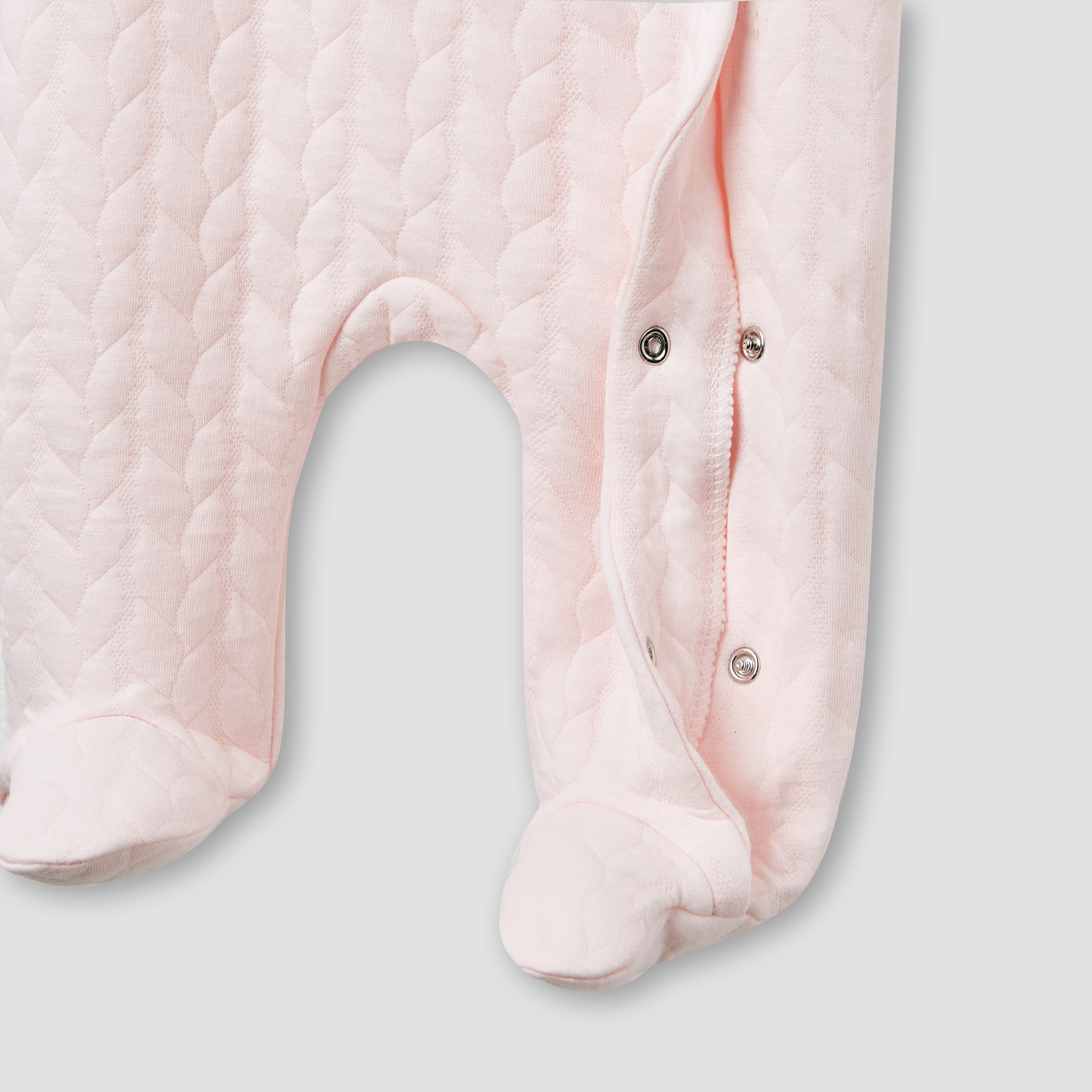 Juniors Jacquard Textured Sleepsuit with Long Sleeves-baby-girls-clothing-nightwear-sleepsuits-image-5