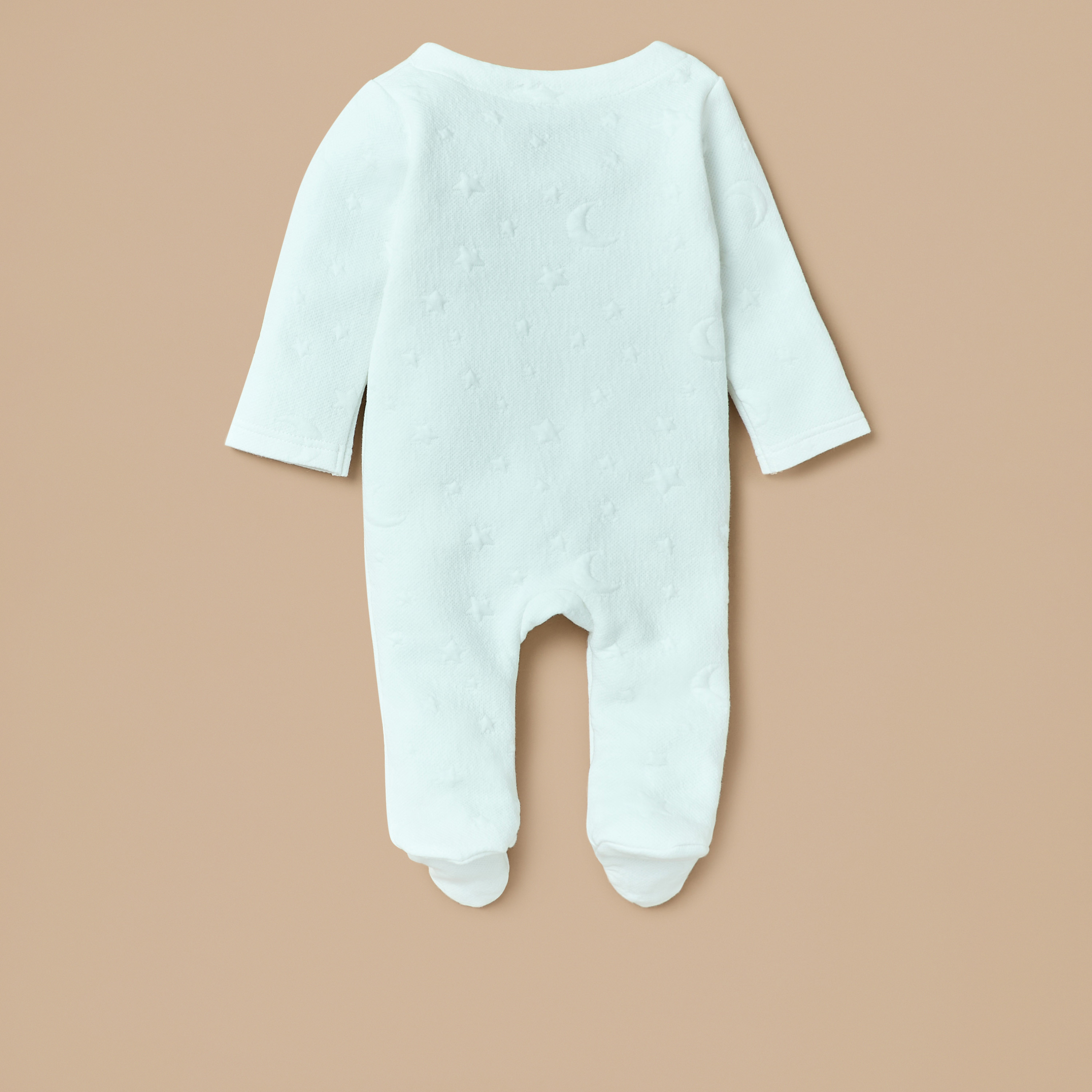 Giggles Jacquard Padded Closed Feet Sleepsuit with Button Closure-baby-boys-clothing-winterwear-sleepsuits-image-2