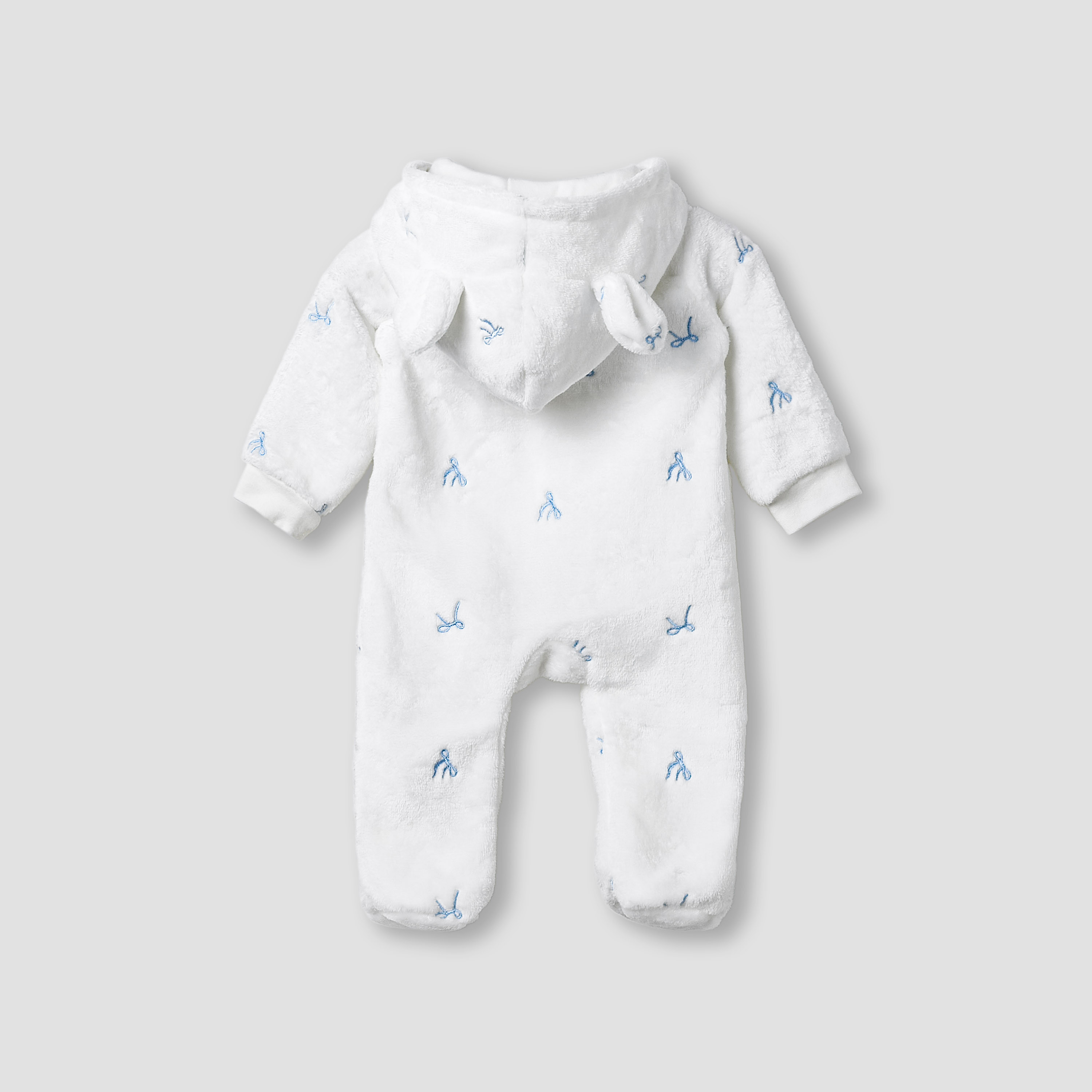 Juniors Hooded Sleepsuit with Bow Embroidery - Polyester - Long Sleeves-baby-girls-clothing-nightwear-sleepsuits-image-3