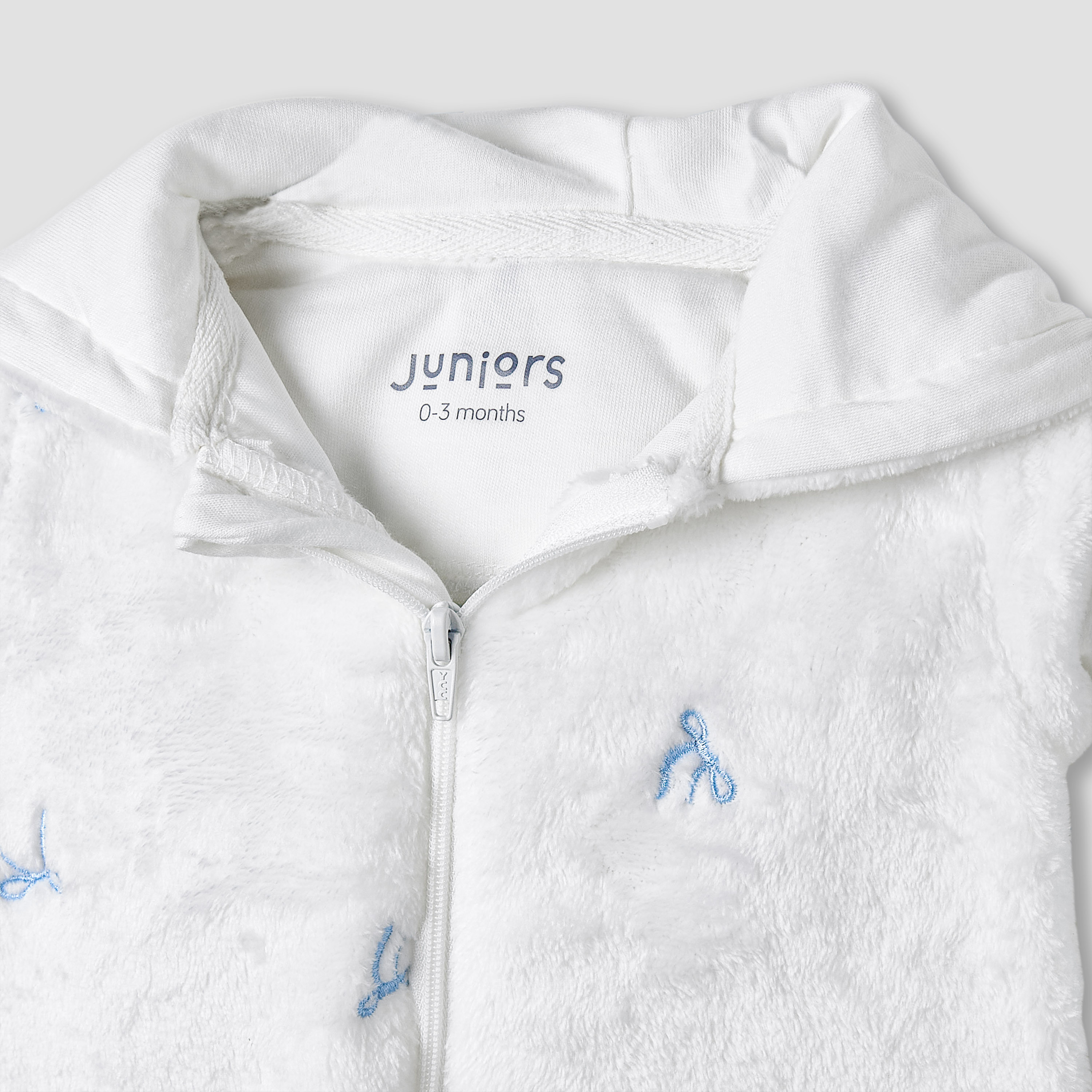 Juniors Hooded Sleepsuit with Bow Embroidery - Polyester - Long Sleeves-baby-girls-clothing-nightwear-sleepsuits-image-4