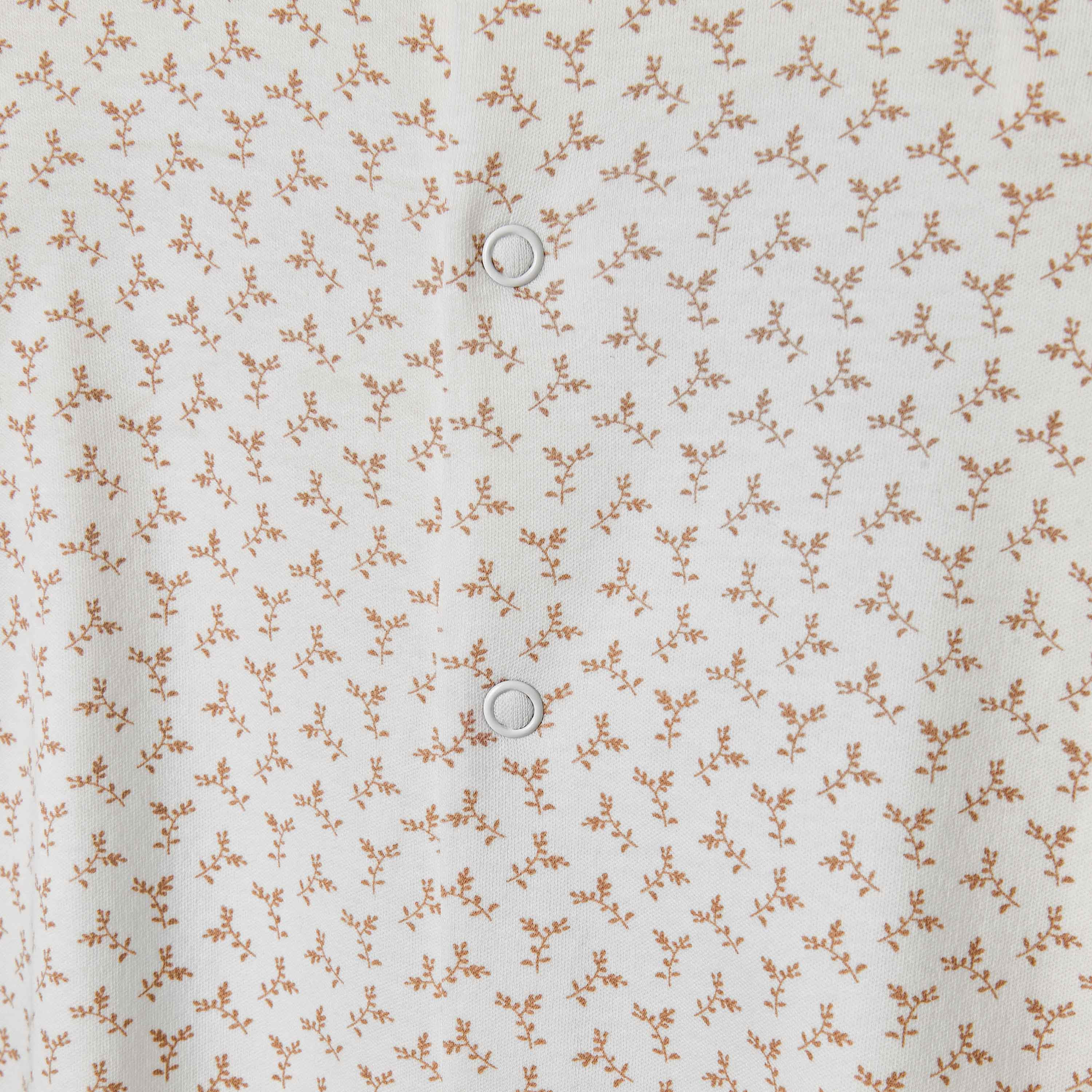 Giggles Leaf Print Sleepsuit with Long Sleeves-baby-girls-clothing-nightwear-sleepsuits-image-5