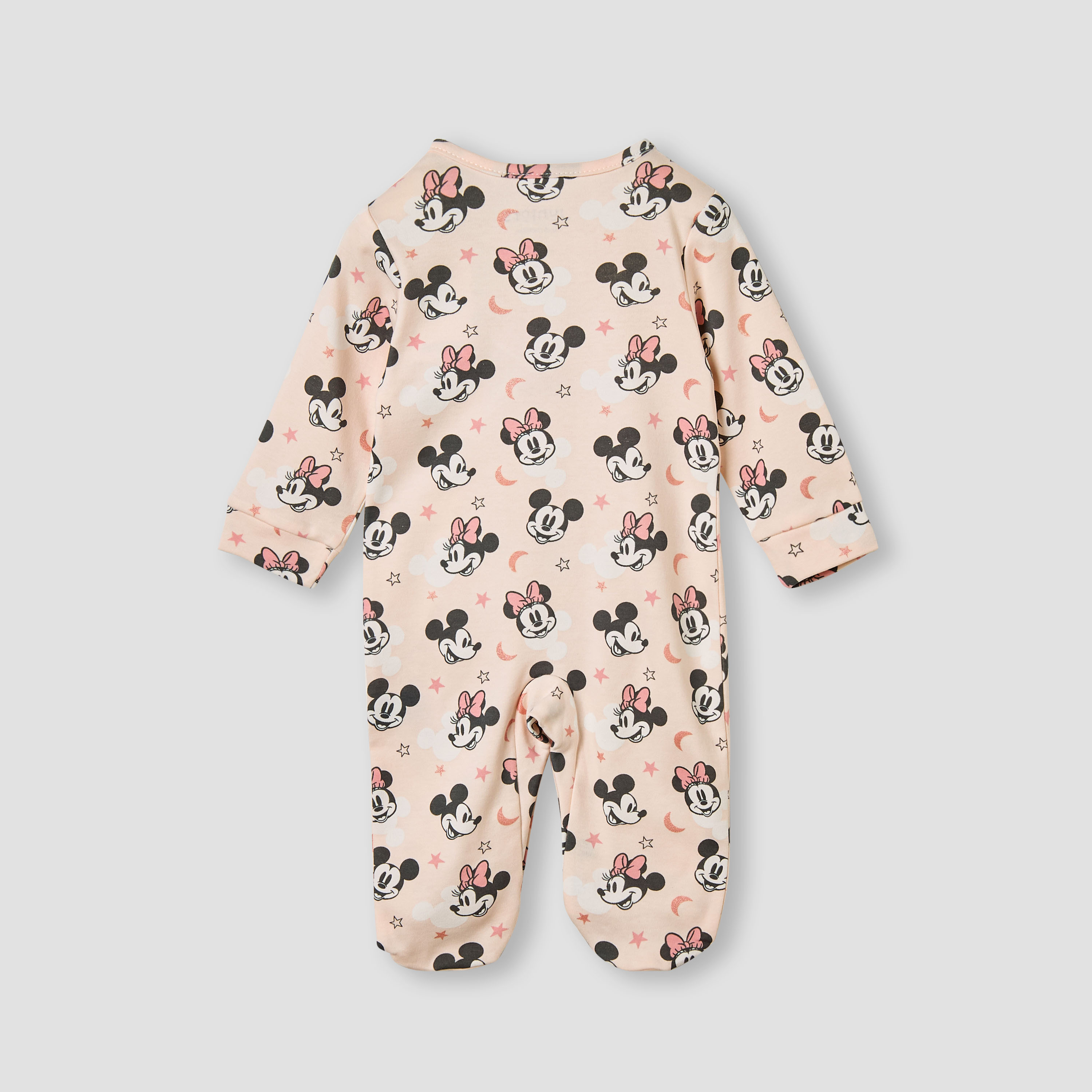 Juniors Minnie Mouse Print Sleepsuit with Long Sleeves-baby-girls-clothing-nightwear-sleepsuits-image-2