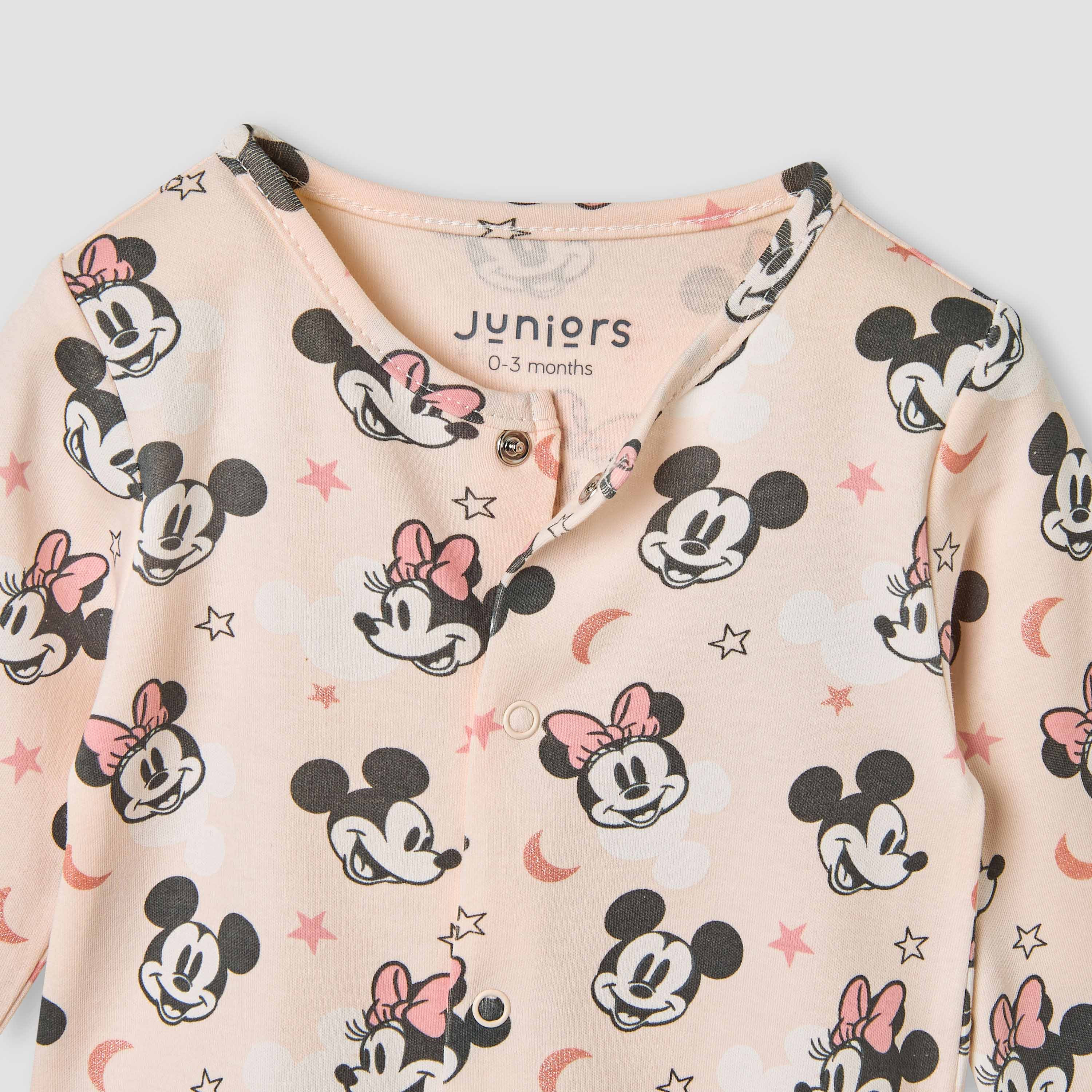 Juniors Minnie Mouse Print Sleepsuit with Long Sleeves-baby-girls-clothing-nightwear-sleepsuits-image-3