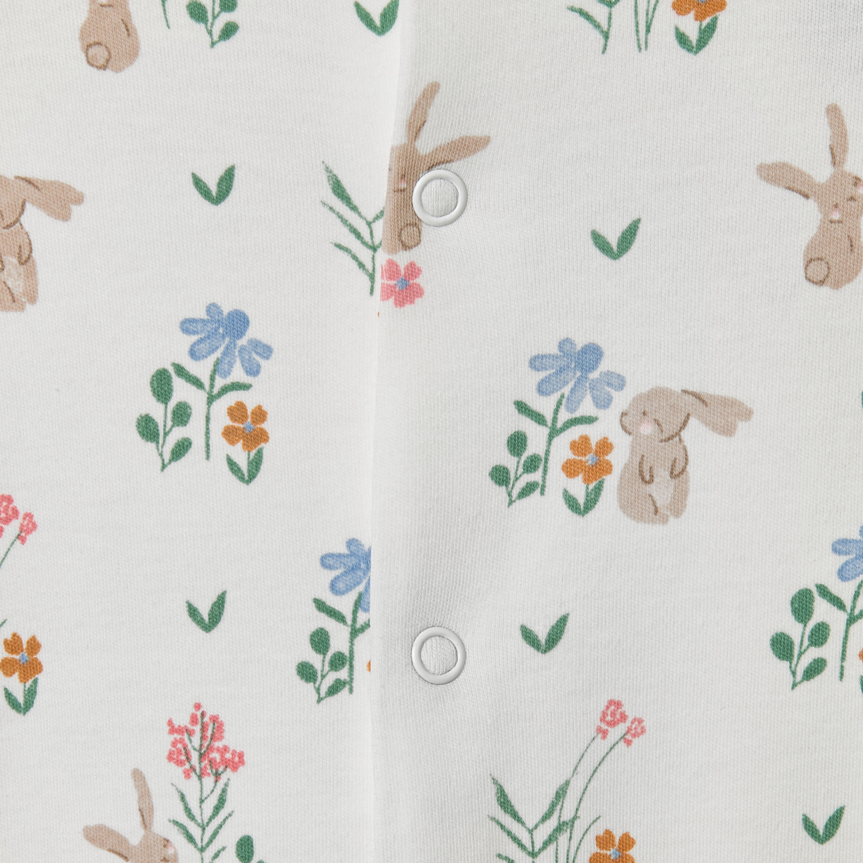 Juniors Bunny Print Sleepsuit with Long Sleeves-baby-girls-clothing-nightwear-sleepsuits-image-4