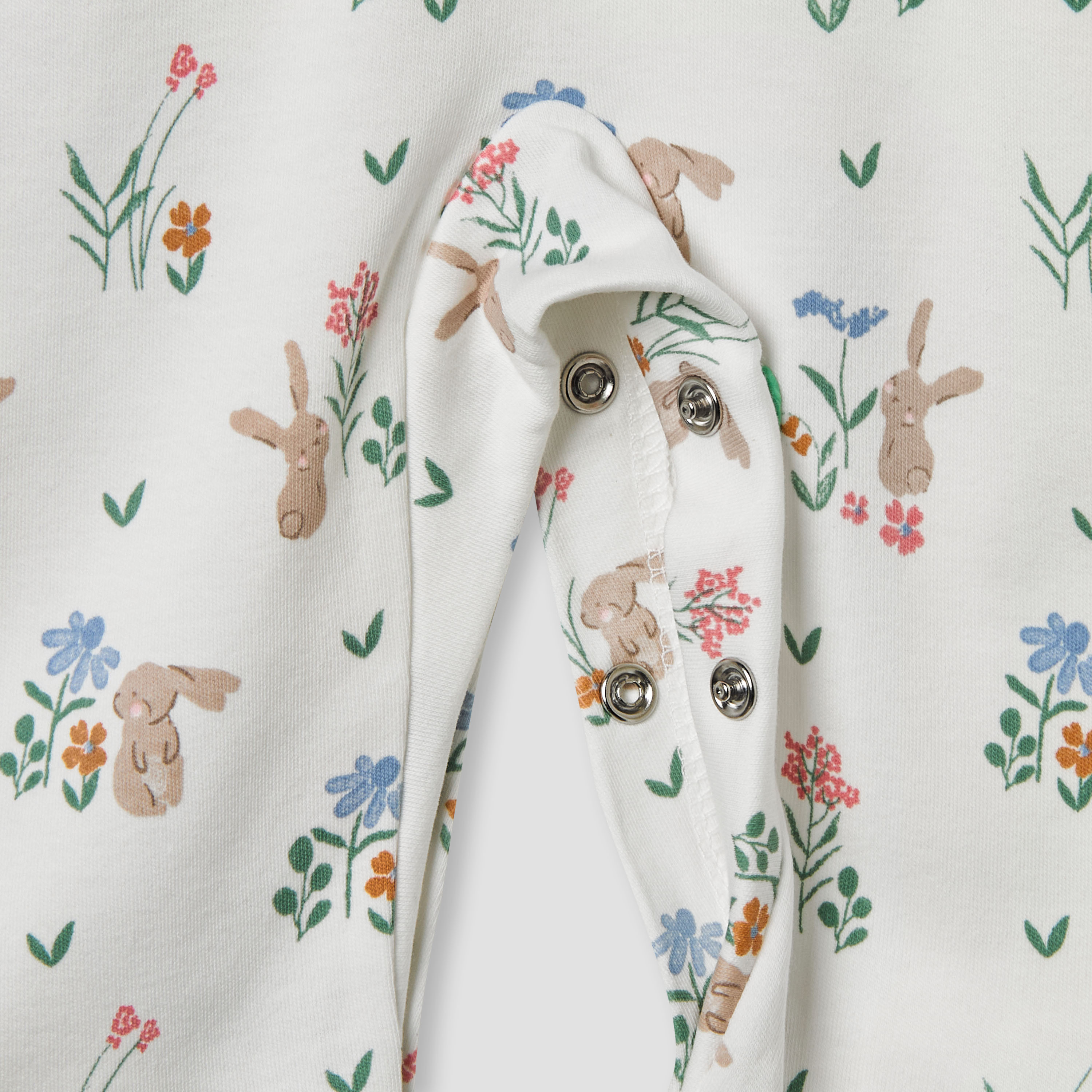 Juniors Bunny Print Sleepsuit with Long Sleeves-baby-girls-clothing-nightwear-sleepsuits-image-5