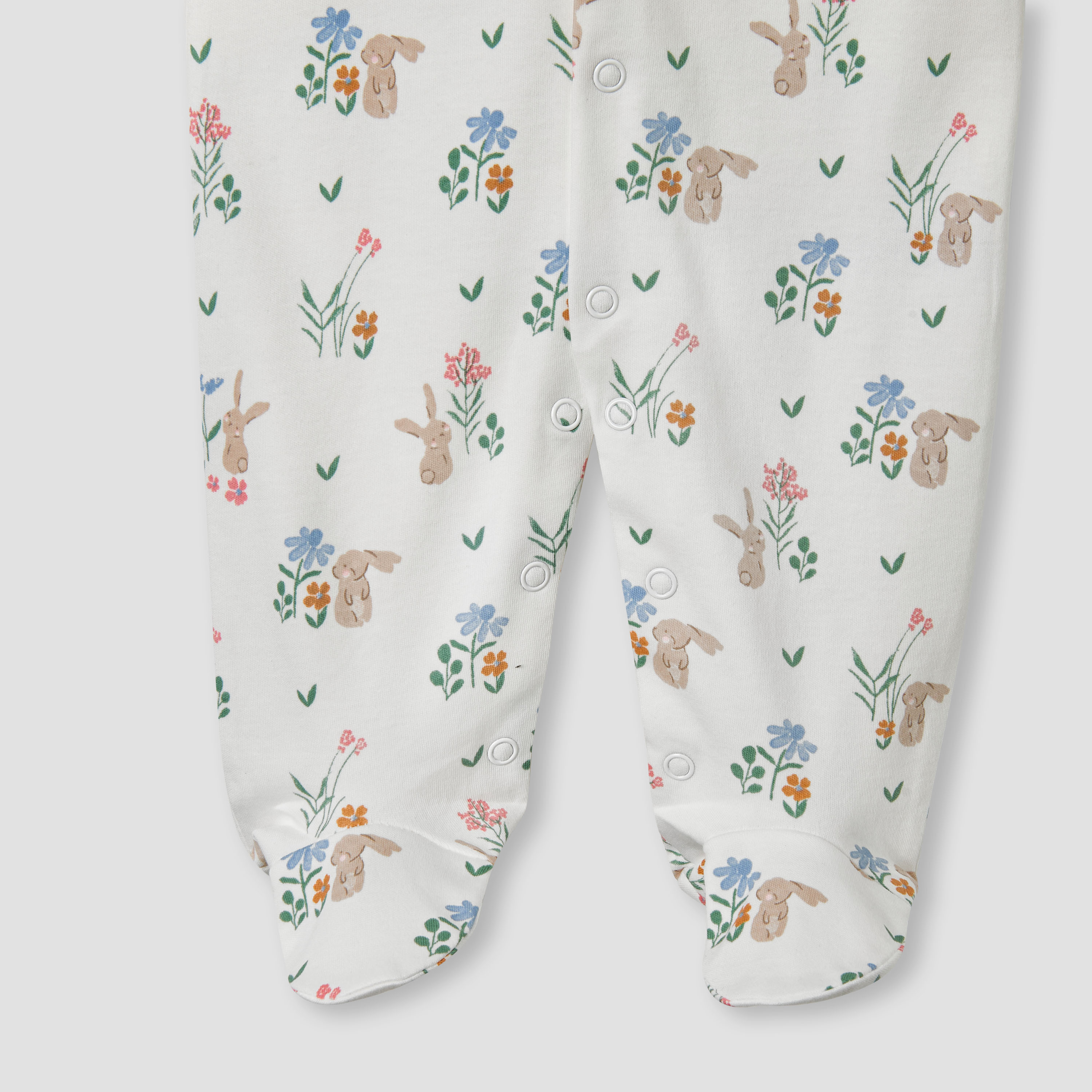 Juniors Bunny Print Sleepsuit with Long Sleeves-baby-girls-clothing-nightwear-sleepsuits-image-6