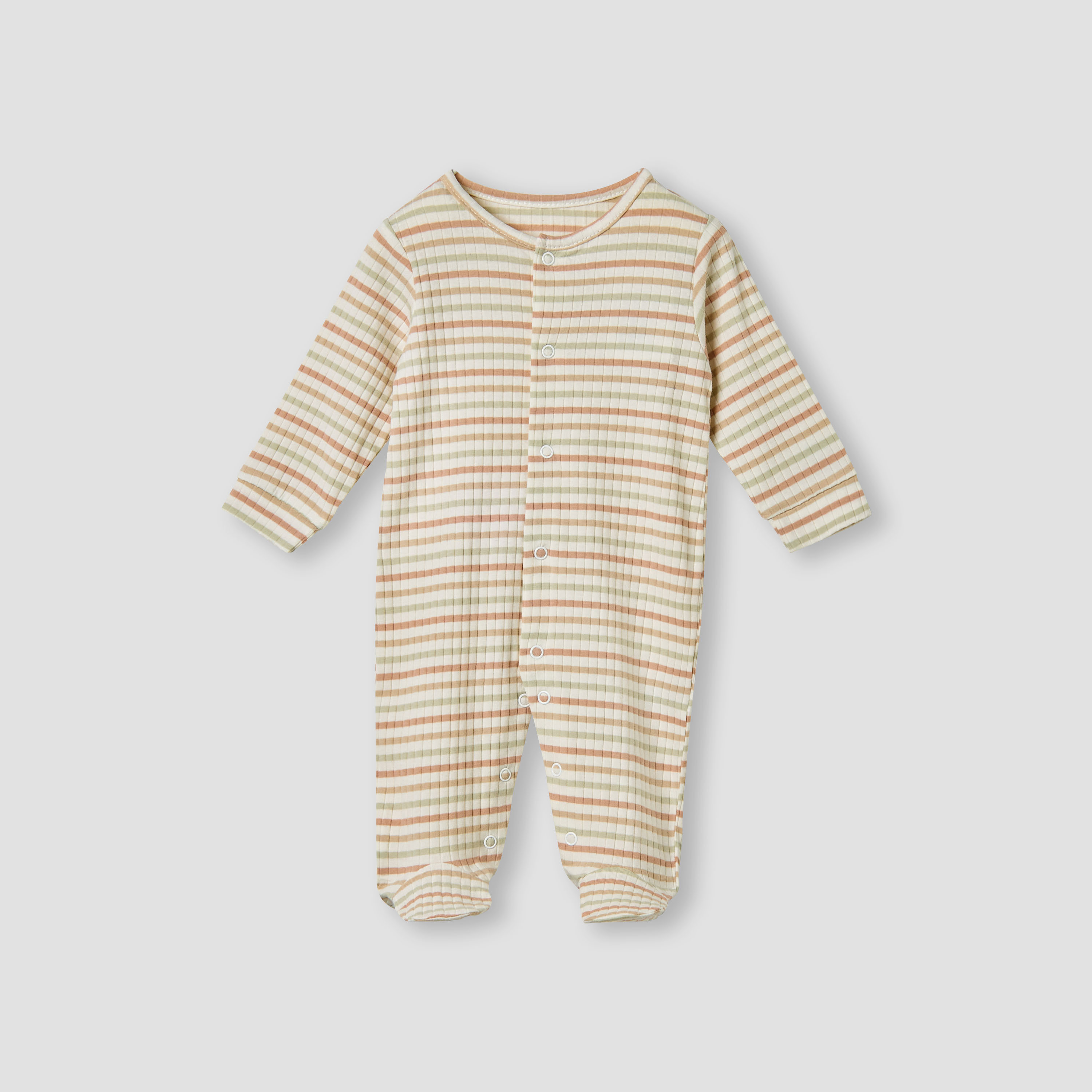 Juniors Striped Closed Feet Sleepsuit with Long Sleeves-baby-boys-clothing-nightwear-sleepsuits-image-1