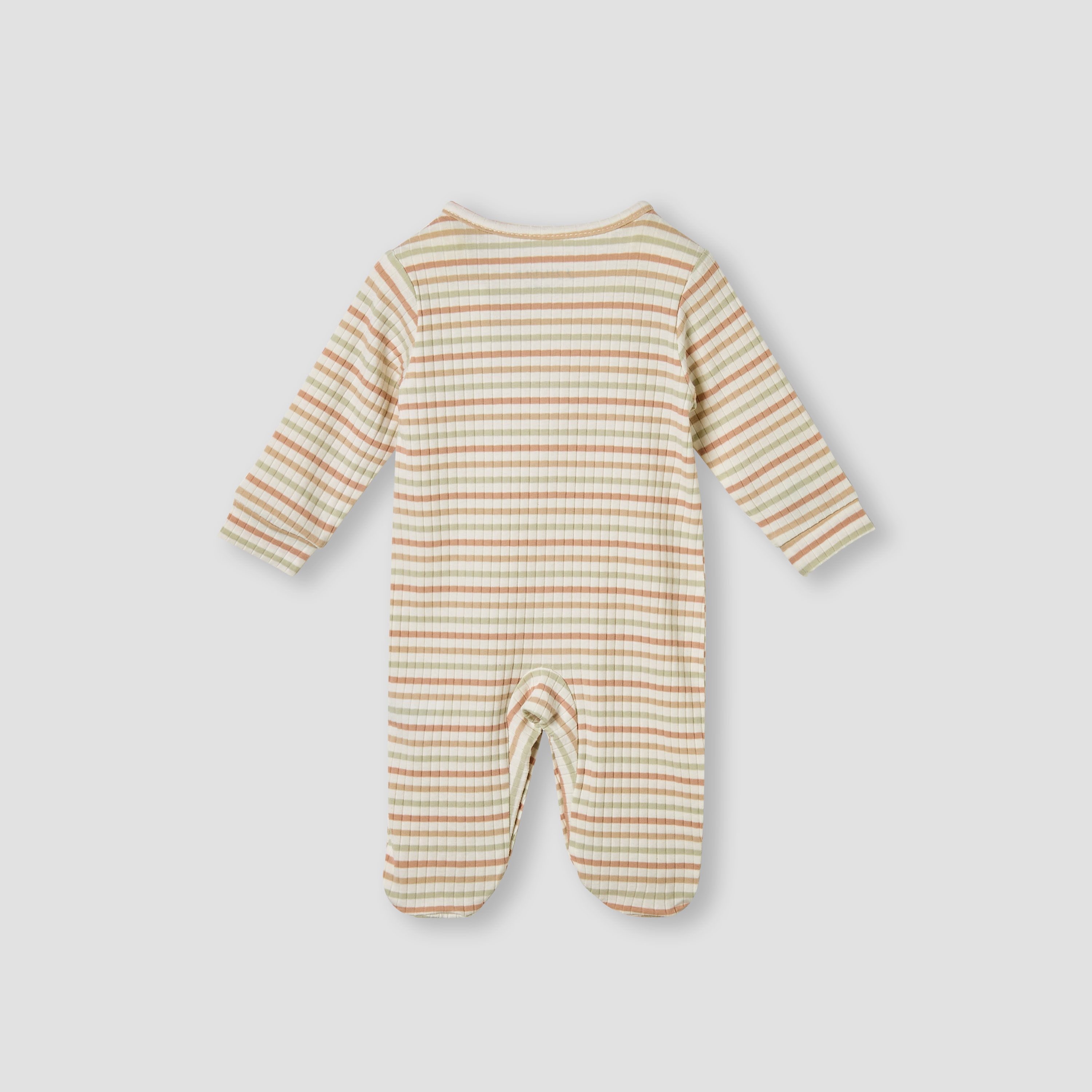Juniors Striped Closed Feet Sleepsuit with Long Sleeves-baby-boys-clothing-nightwear-sleepsuits-image-2