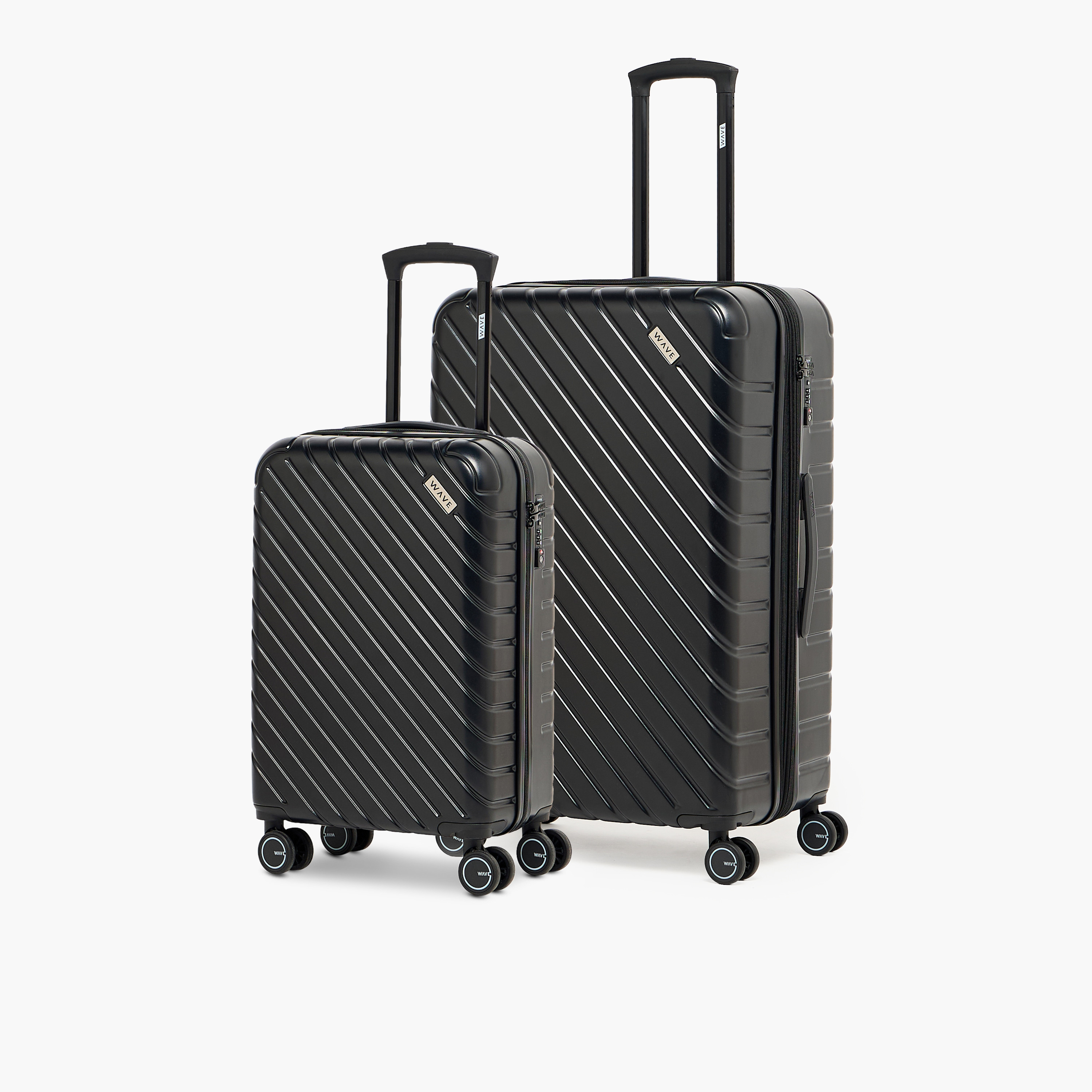 WAVE 2-Piece Textured Hardcase Trolley Bag with Retractable Handle-travel-luggagesandbags-luggage-image-1