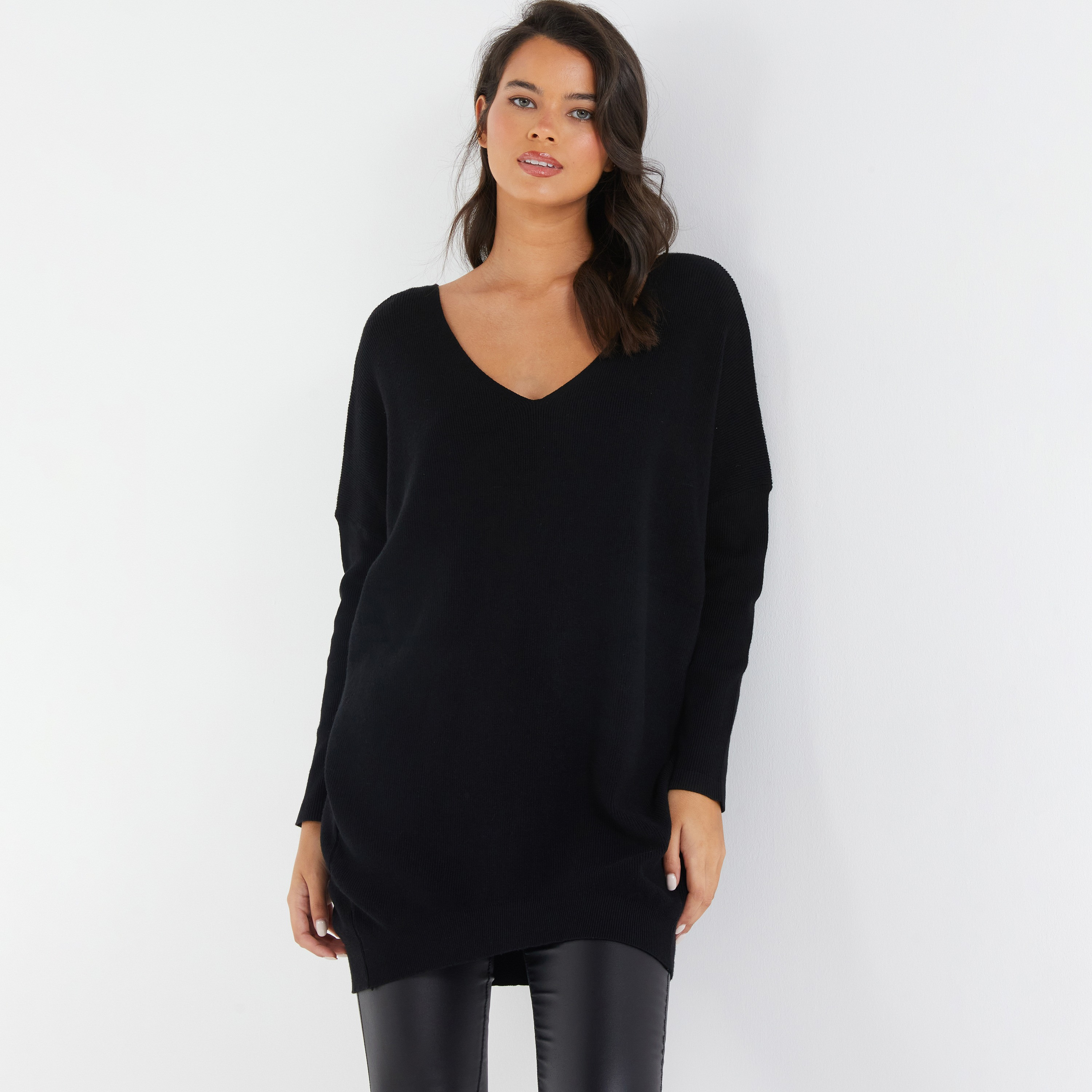 Quiz Plain V-Neck Jumper-women-clothing-cardigansandjumpers-jumpers-image-1