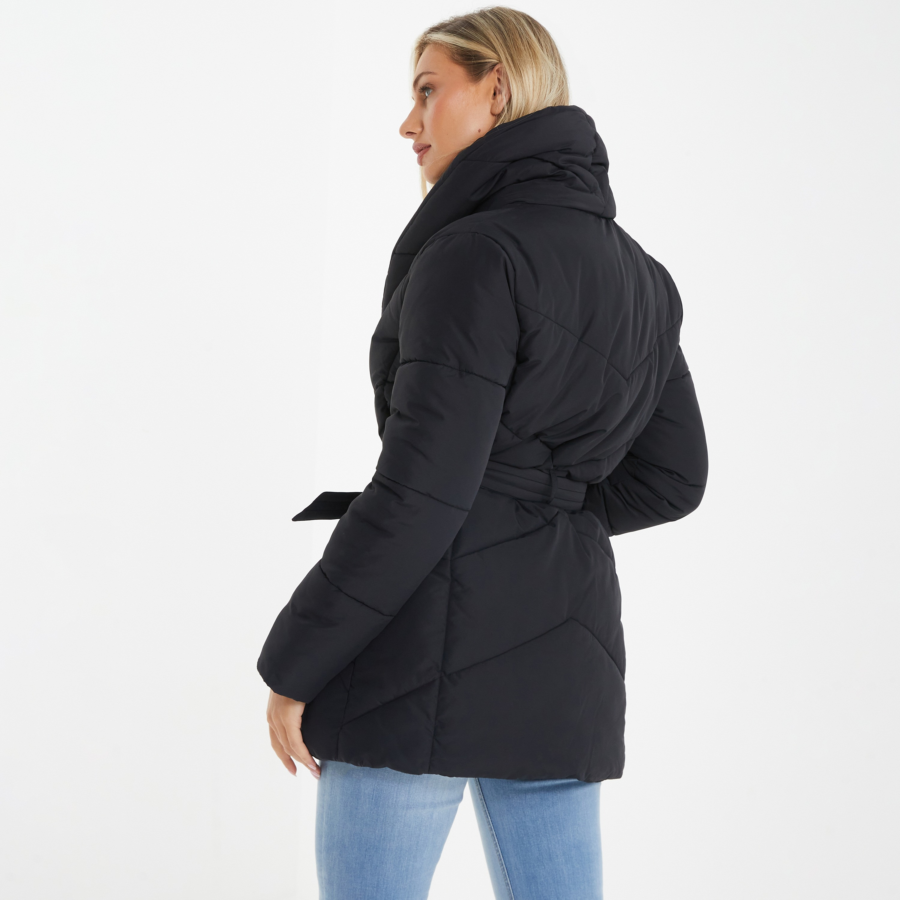 Quiz Quilted Shawl Lapel Jacket-women-winterwear-coatsandjackets-jackets-image-4