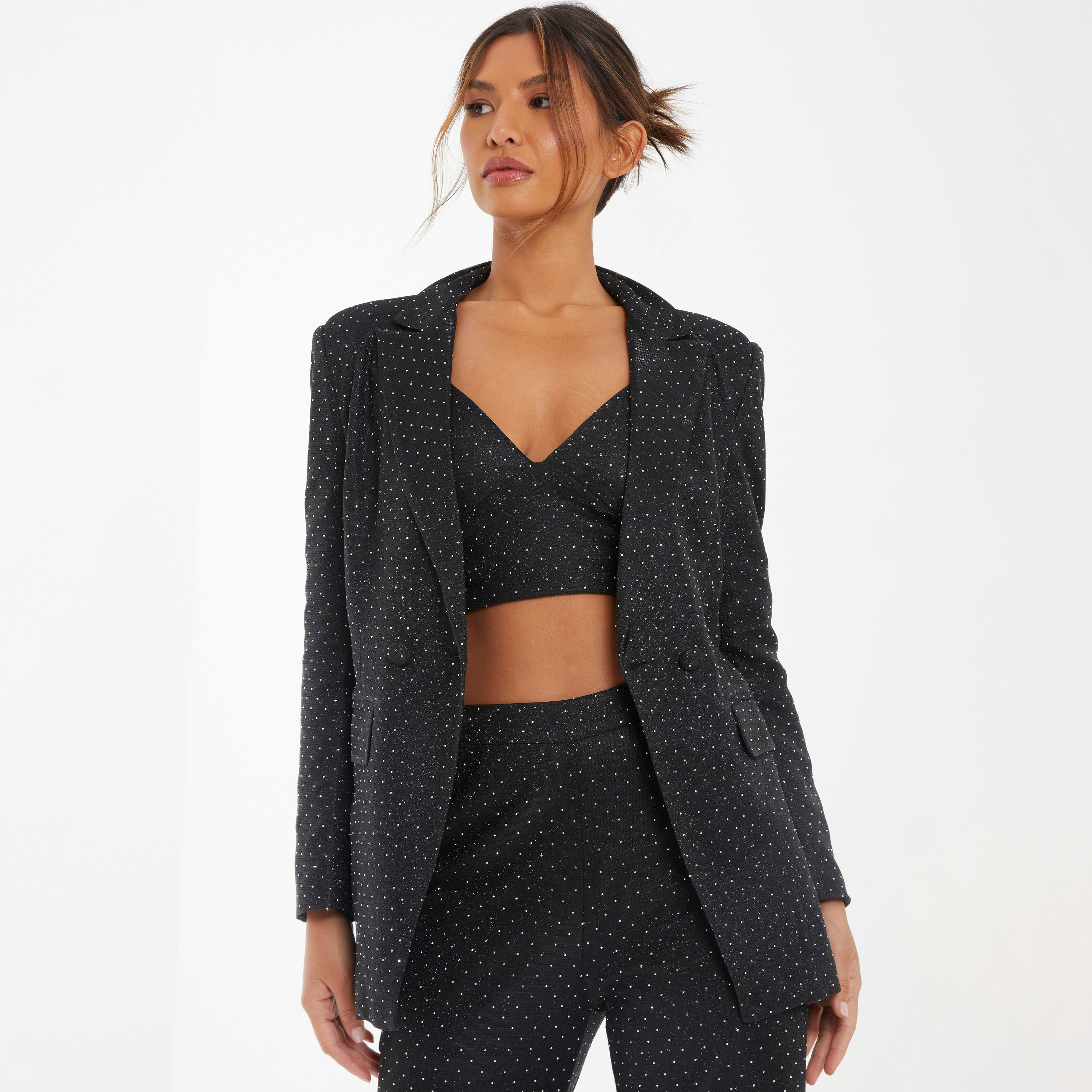 Quiz Glitter Notched Lapel Blazer-women-clothing-coatsandjackets-blazers-image-1