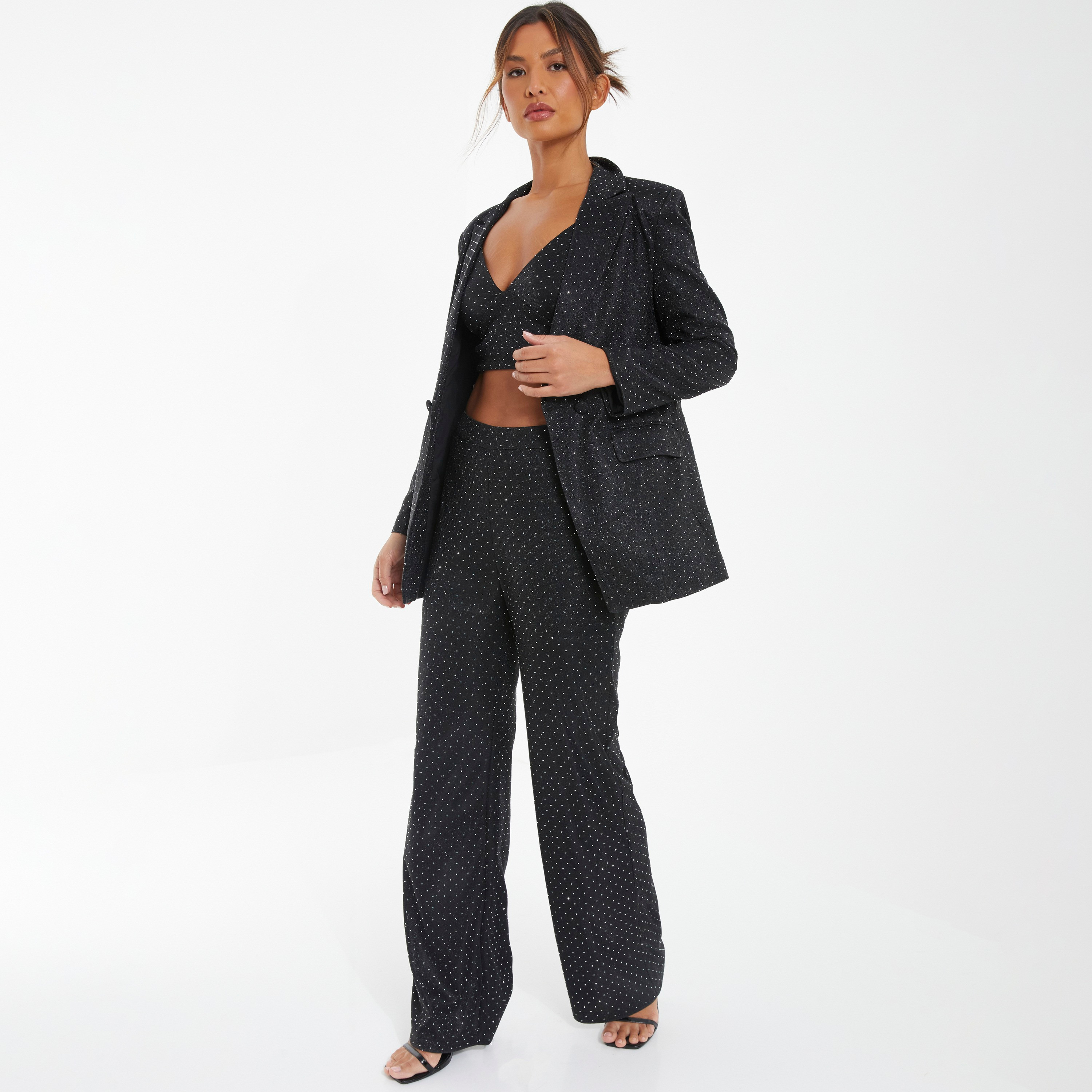 Quiz Glitter Notched Lapel Blazer-women-clothing-coatsandjackets-blazers-image-2