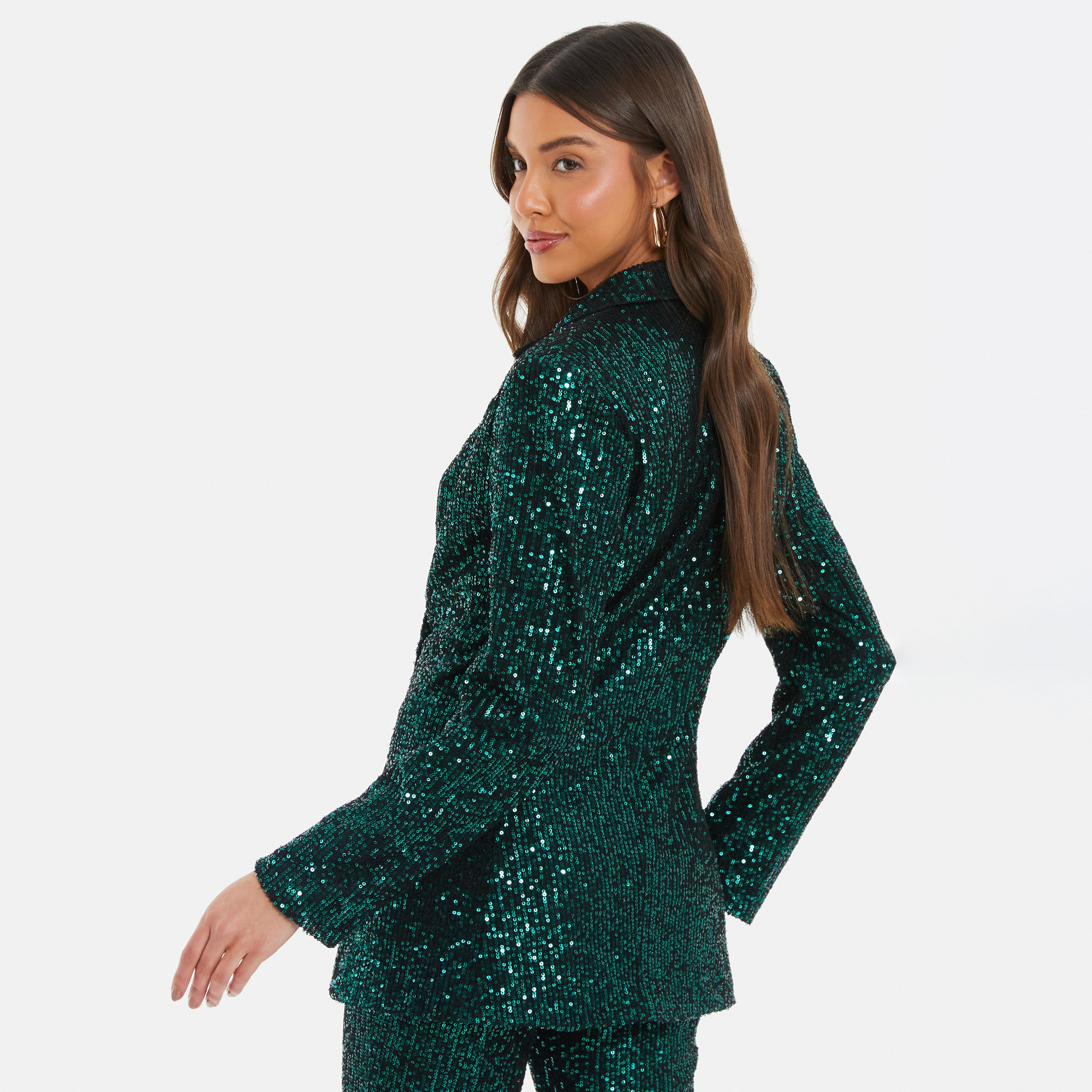 Quiz Sequins Notched Lapel Blazer-women-clothing-coatsandjackets-blazers-image-4