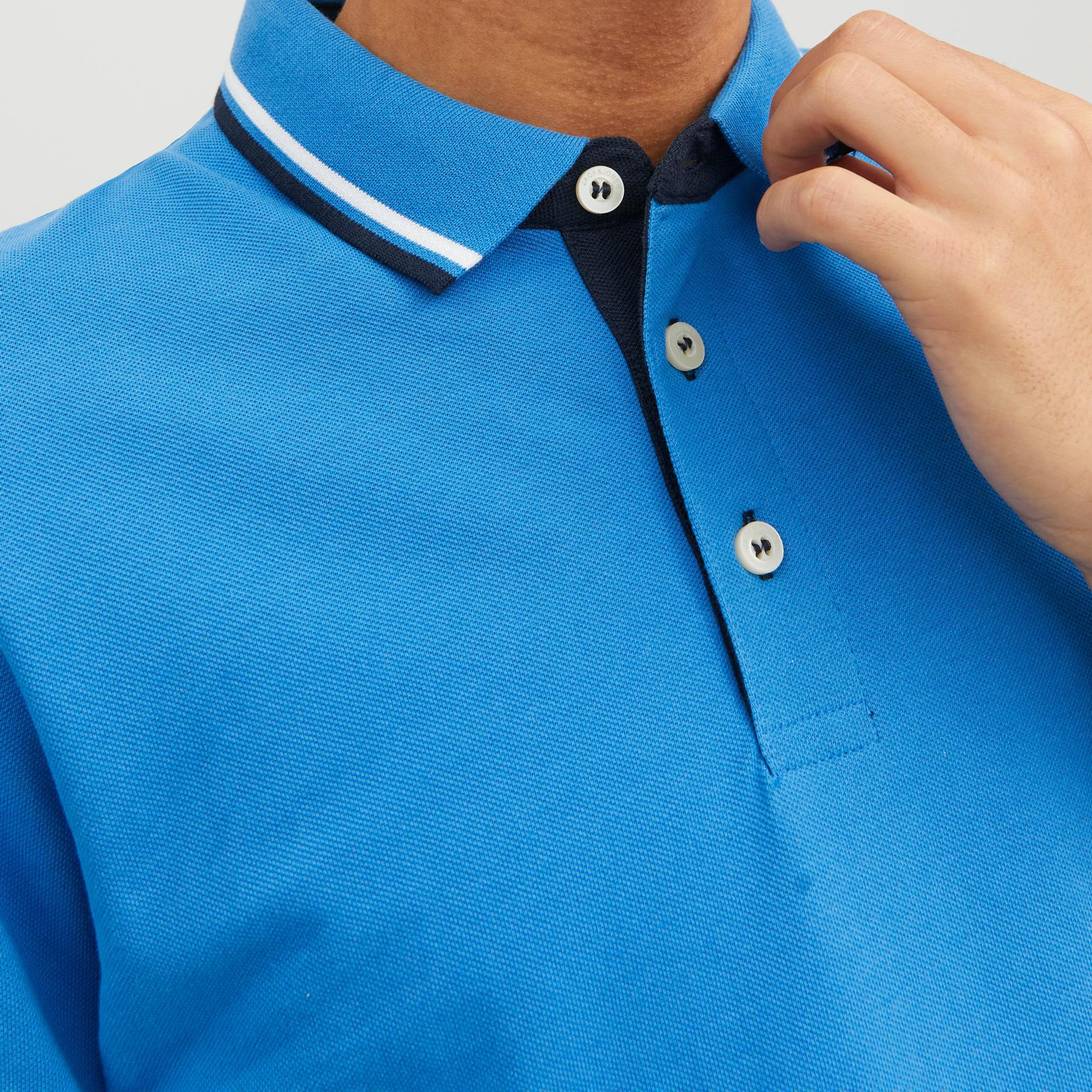 بولو تي شيرت من جاك آند جونز بأكمام قصيرة سادة-men-clothing-tshirtsandpolos-polos-image-3