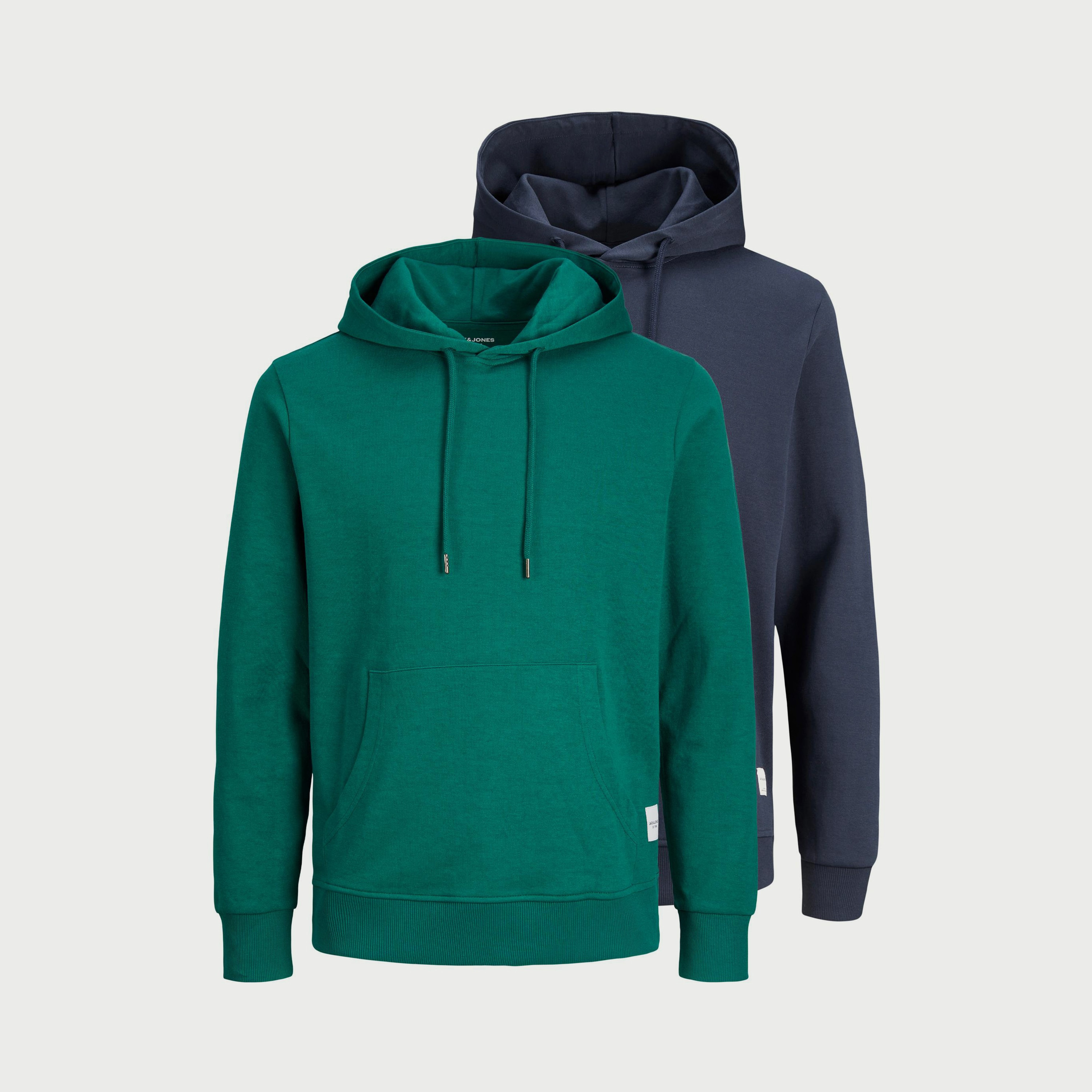 عبوة من 2 قطع هودي من جاك آند جونز سادة بأكمام طويلة وجيب كانغارو-men-winterwear-hoodiesandsweatshirts-image-1