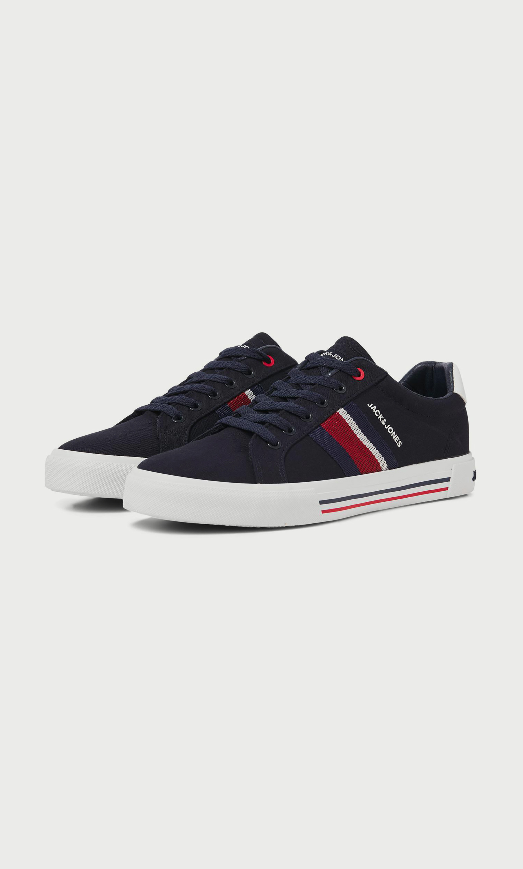Jack & Jones Men's Low Top Lace Up Canvas Sneakers-men-shoes-sneakers-image-1