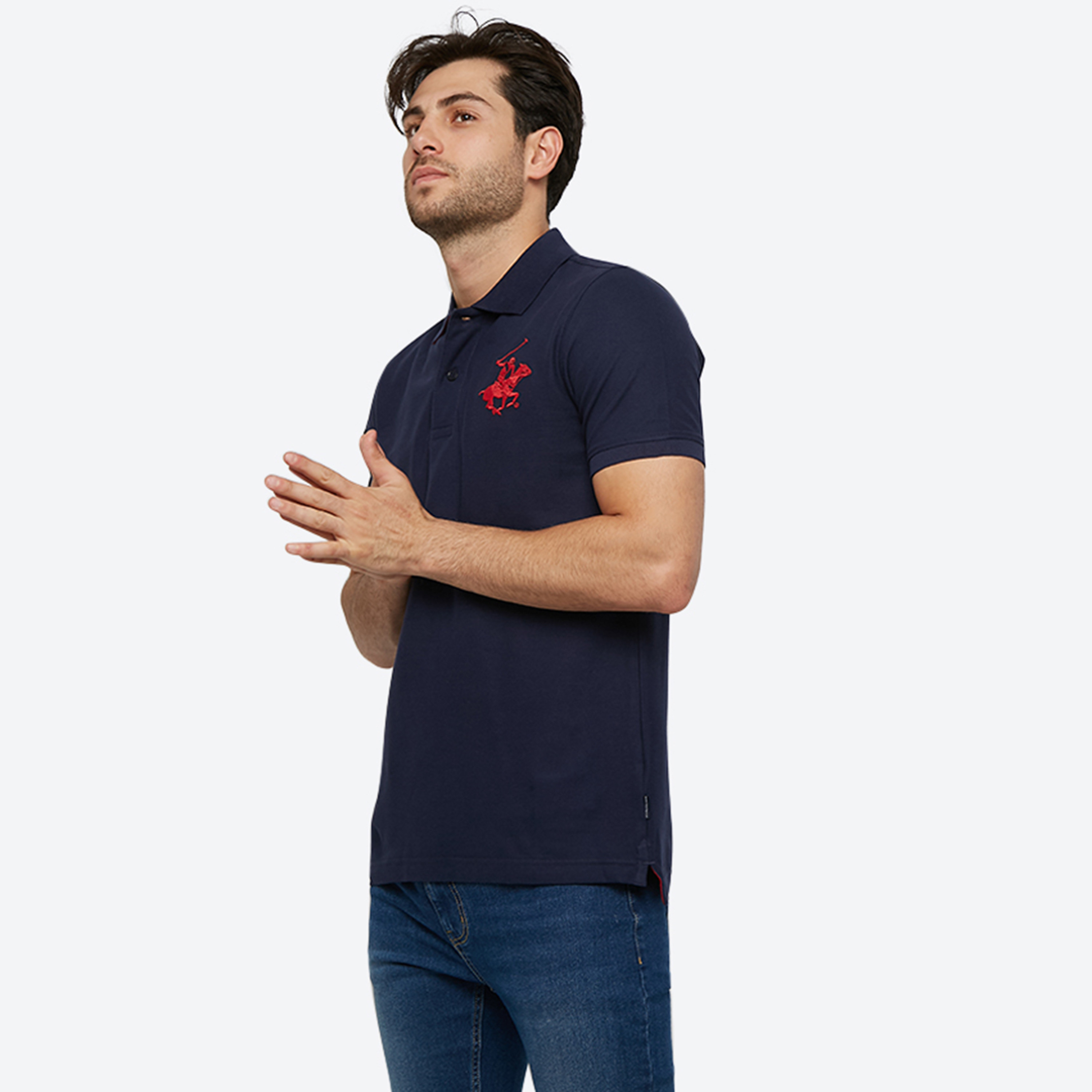 تي شيرت بولو من بيفرلي هيلز بولو كلوب بياقة وأكمام قصيرة مع شعار-men-clothing-tshirtsandpolos-polos-image-2