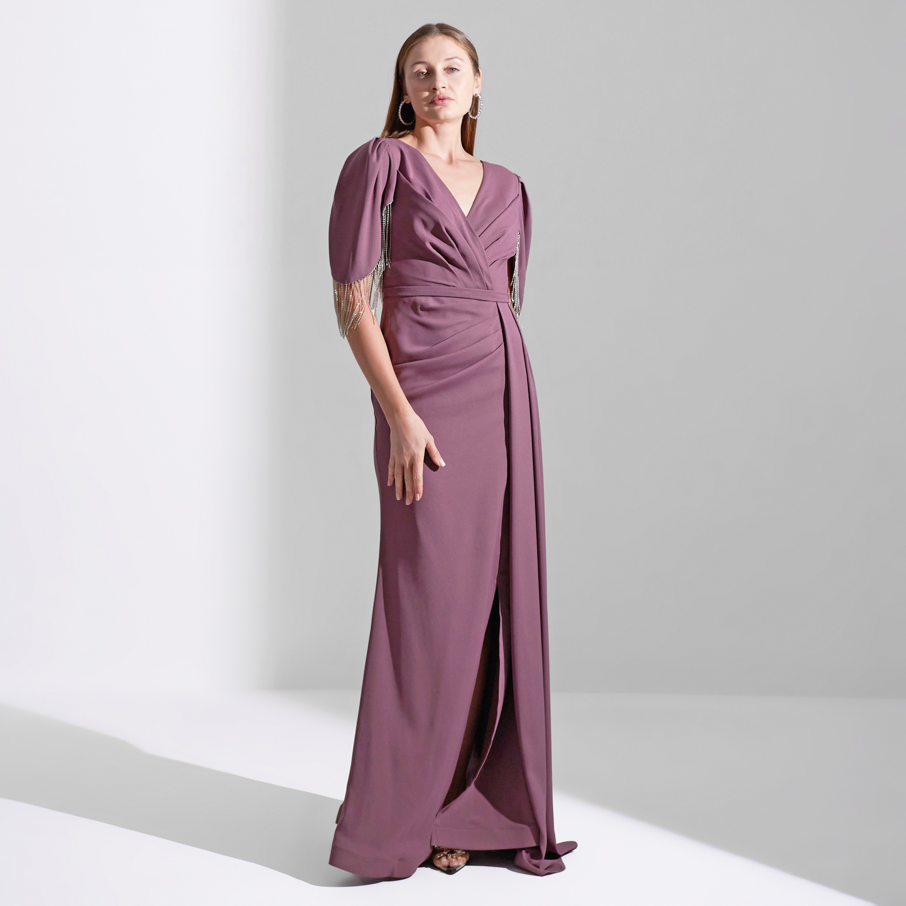 فستان ماكسي نسائي للسهرة من أكاديا بأكمام منفوخة من قماش الكريب سيلسيلا-women-clothing-dresses-image-2