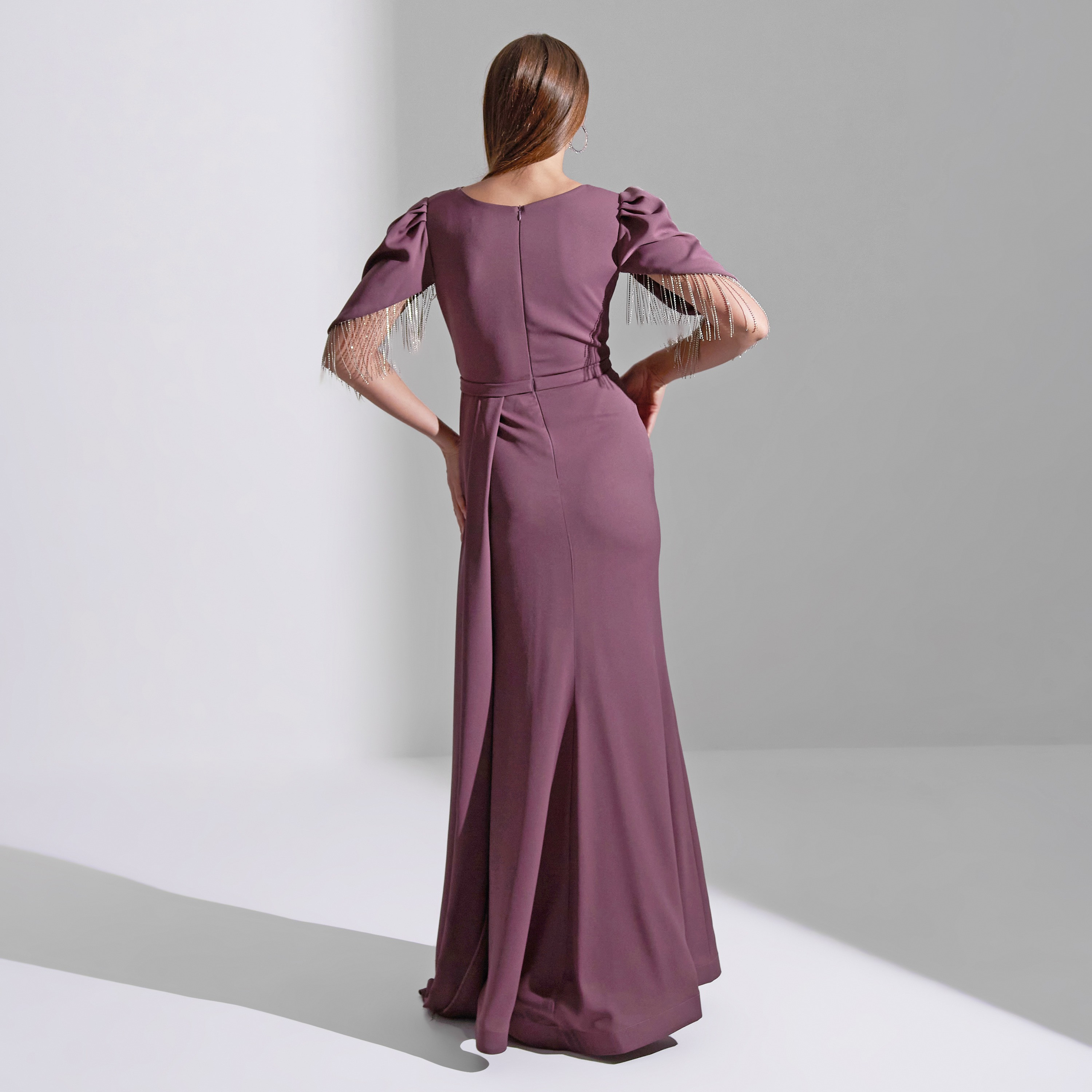 فستان ماكسي نسائي للسهرة من أكاديا بأكمام منفوخة من قماش الكريب سيلسيلا-women-clothing-dresses-image-3