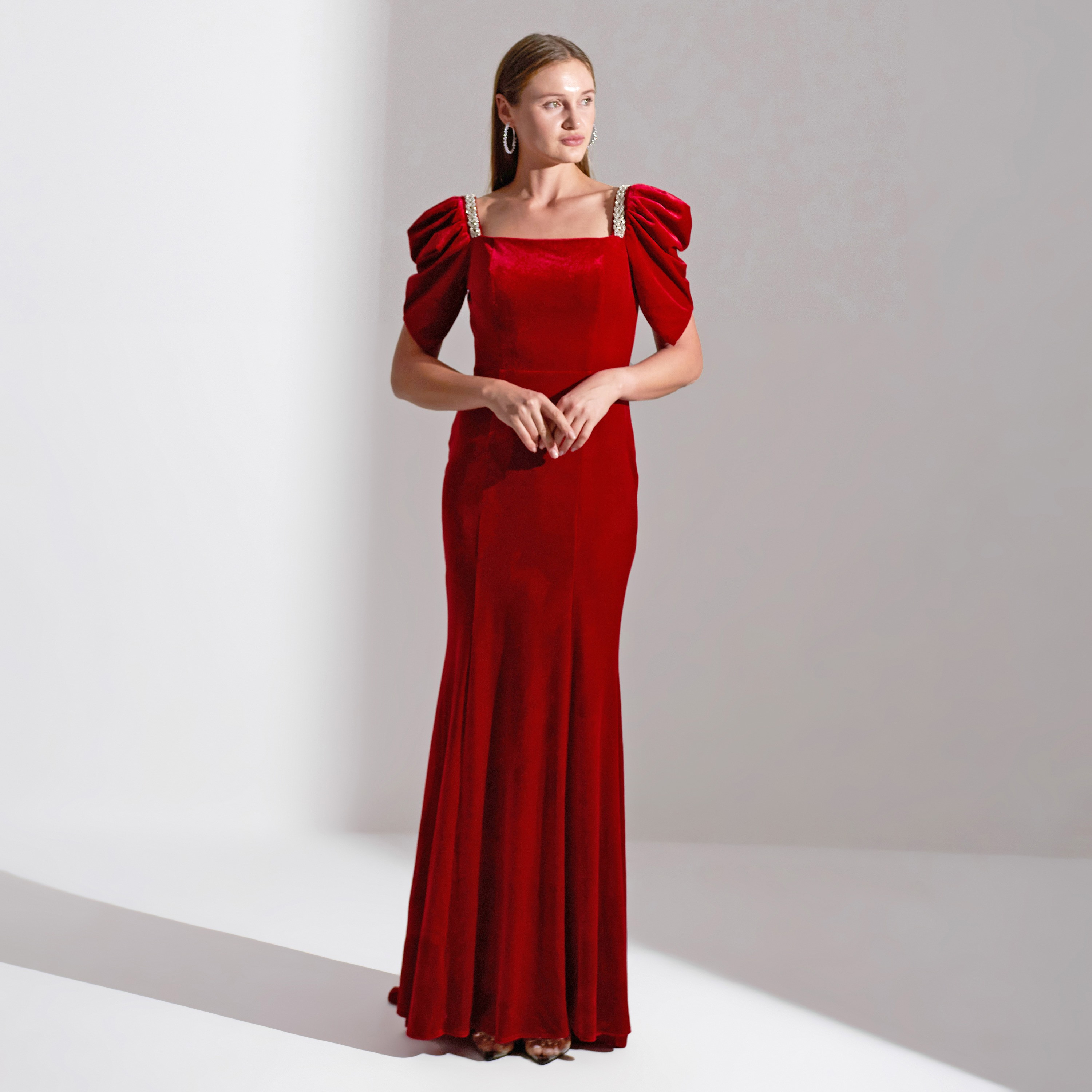 فستان ماكسي نسائي للسهرات من أكاديا مخملي برقبة مربعة وذيل حورية البحر-women-clothing-dresses-image-7