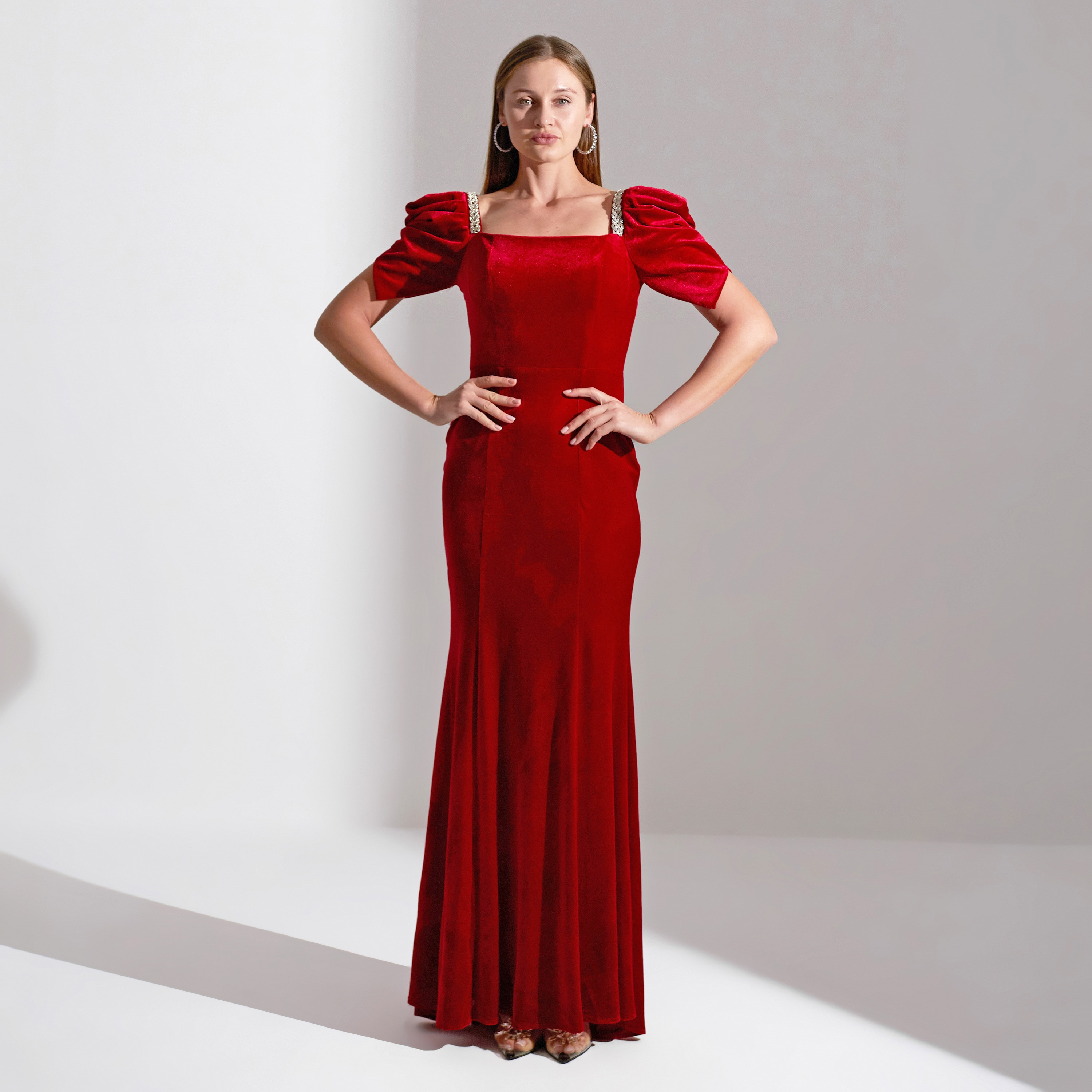 فستان ماكسي نسائي للسهرات من أكاديا مخملي برقبة مربعة وذيل حورية البحر-women-clothing-dresses-image-10