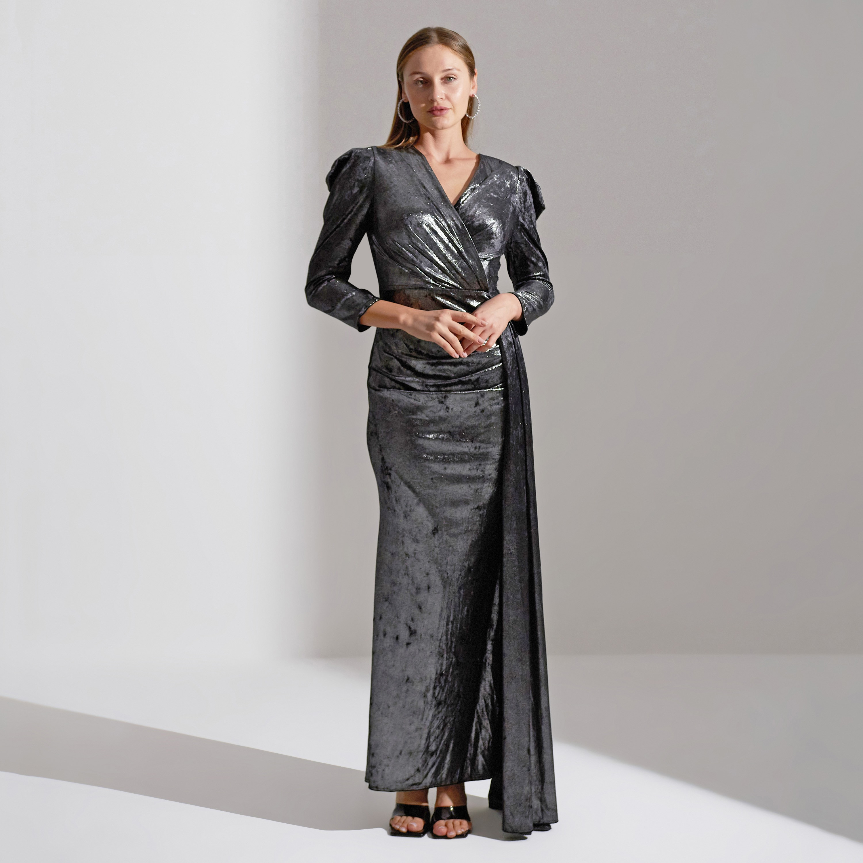 Akadia Side Tail Velvet Evening Women's Maxi Dress-women-clothing-dresses-image-1