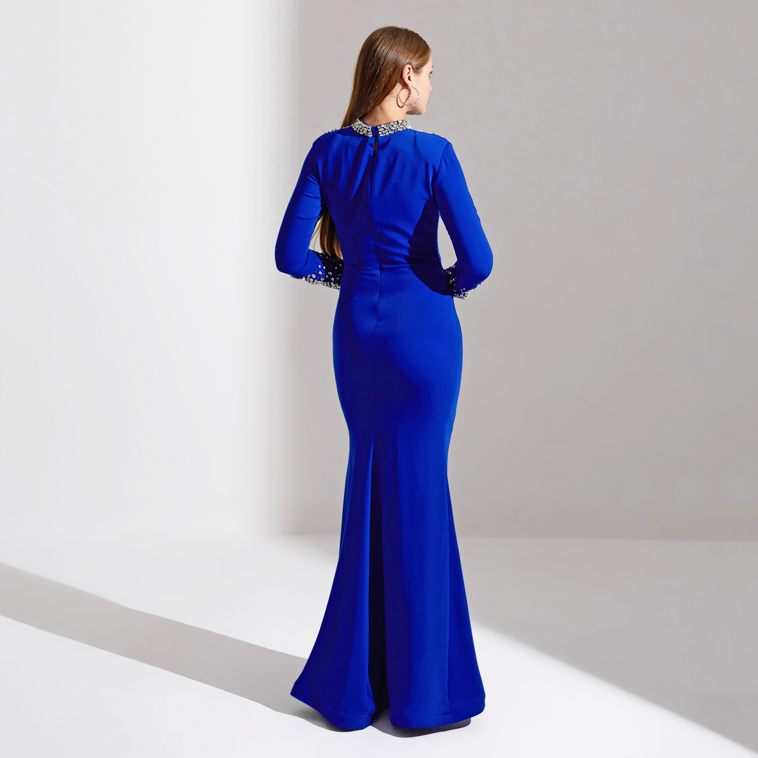Akadia Scattered Crystal Neck Crepe Evening Women's Maxi Dress-women-clothing-dresses-image-14